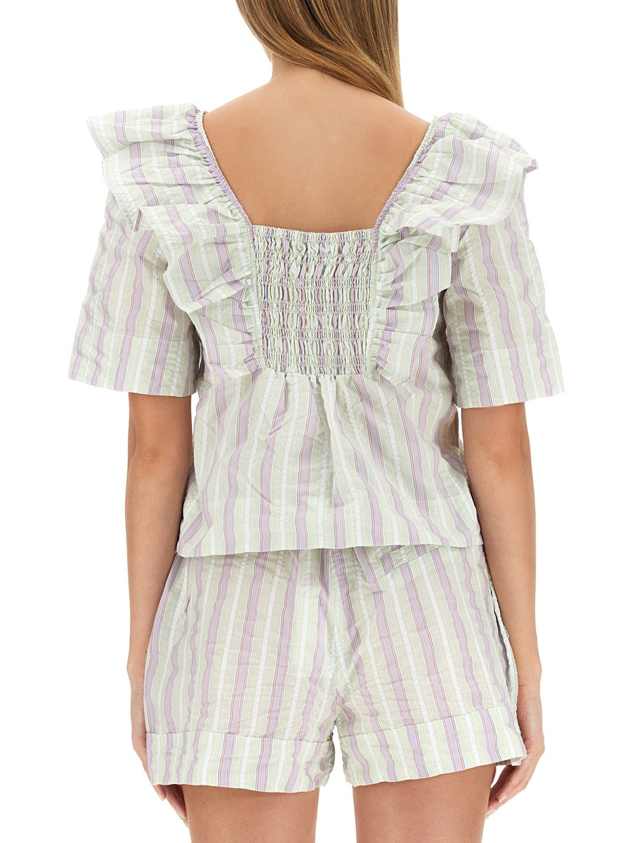 Ruffle Blouse Multicolour Org Cotton