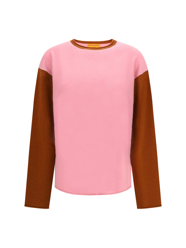 Baseball Oversized Crew Sweater Sprinkle/burnt Sienna Kashmir/capra Hircus