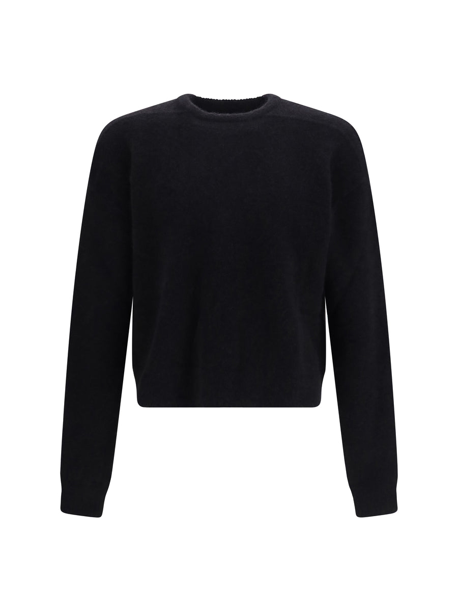 Round Neck Sweater Black Alpaca; Other Fibres: Vicuña