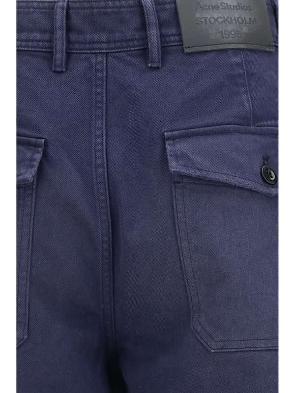 Pants Cotton Twill Navy Blue Trousers