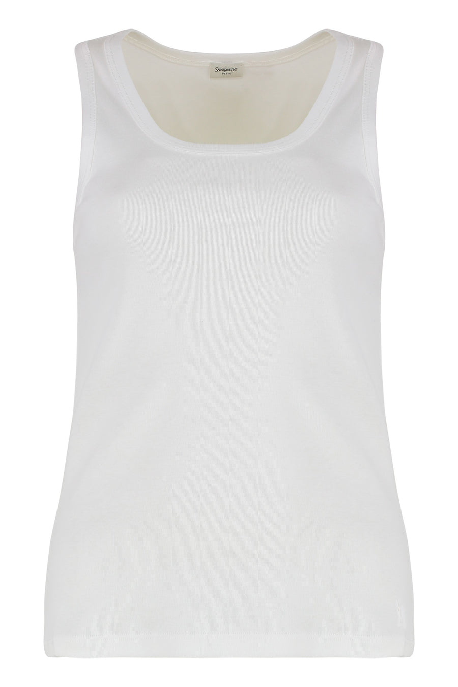 Ribbed Cotton Tank Top White Vests & Tops