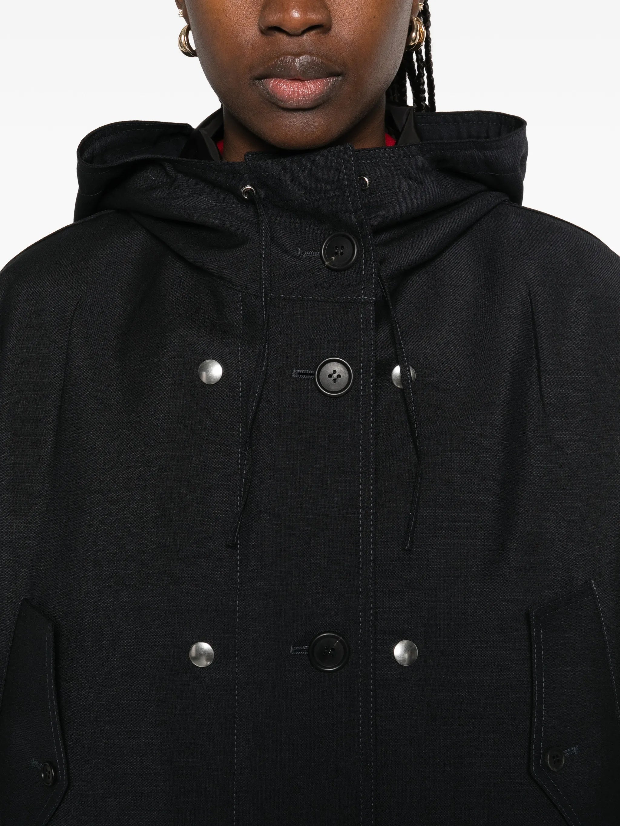 Kid Mohair+re-nylon Blue Cappotto