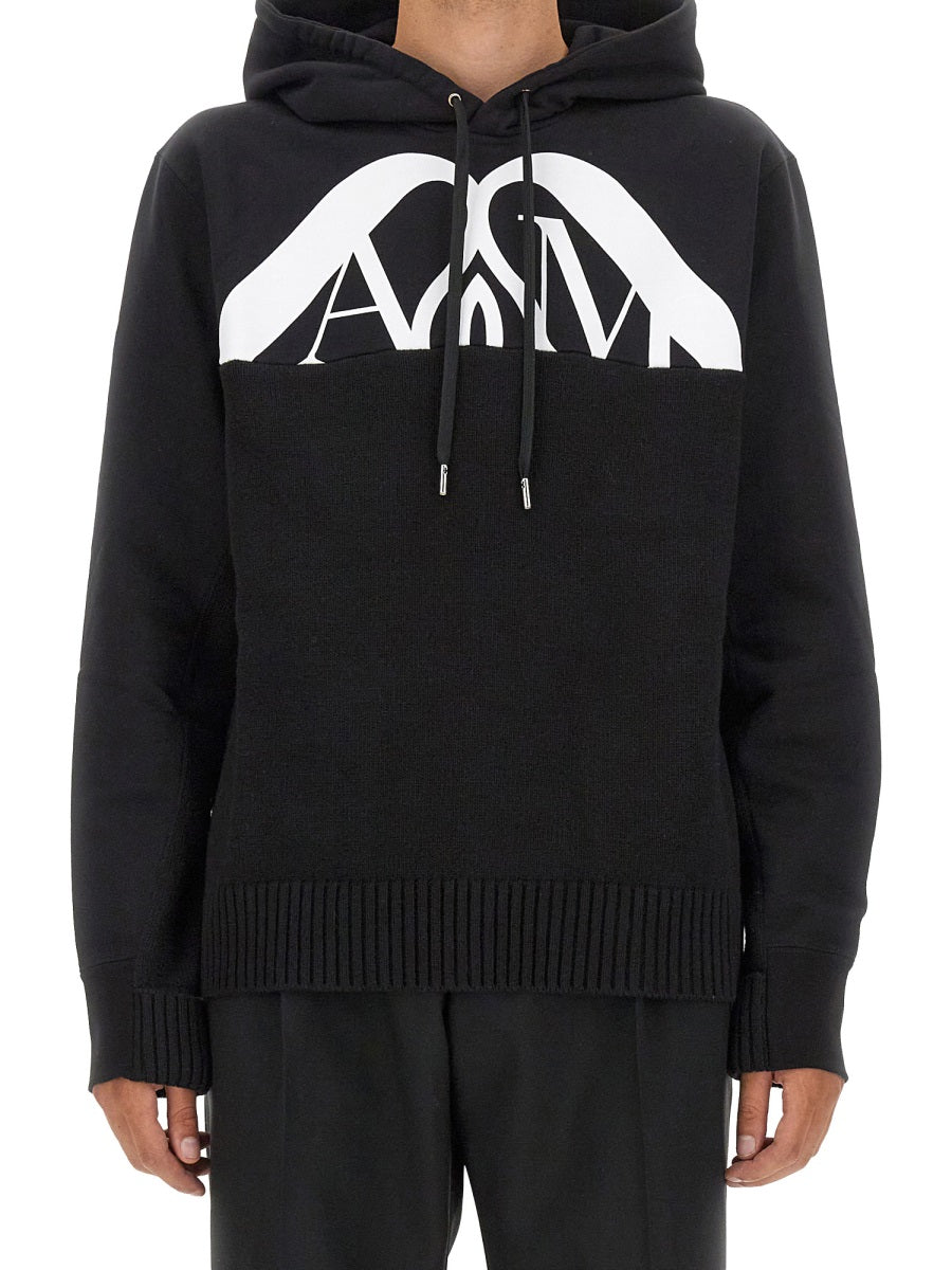 Sweatshirt With Logo Black Cotton Sweatshirts