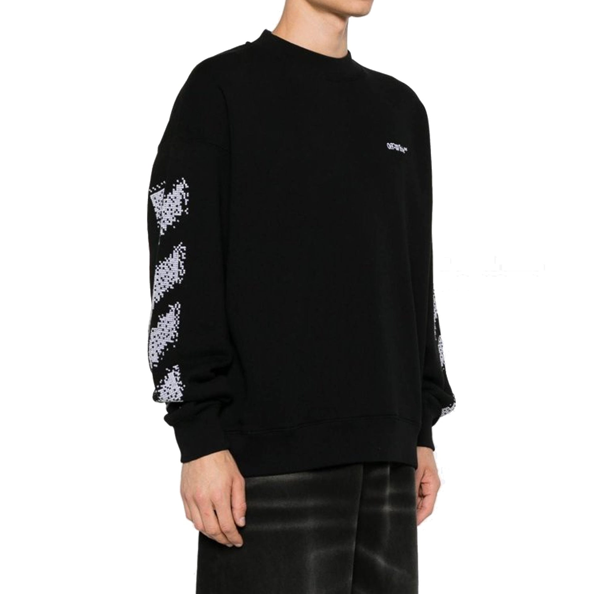Off White Pixel Diag Sweatshirt Black Cotton