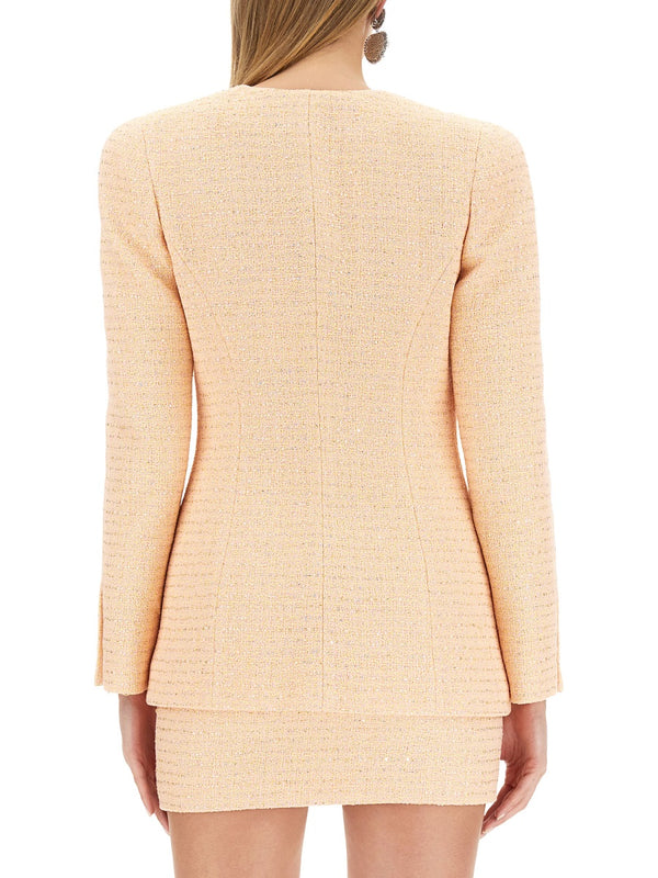 Tweed Jacket Yellow Cotton