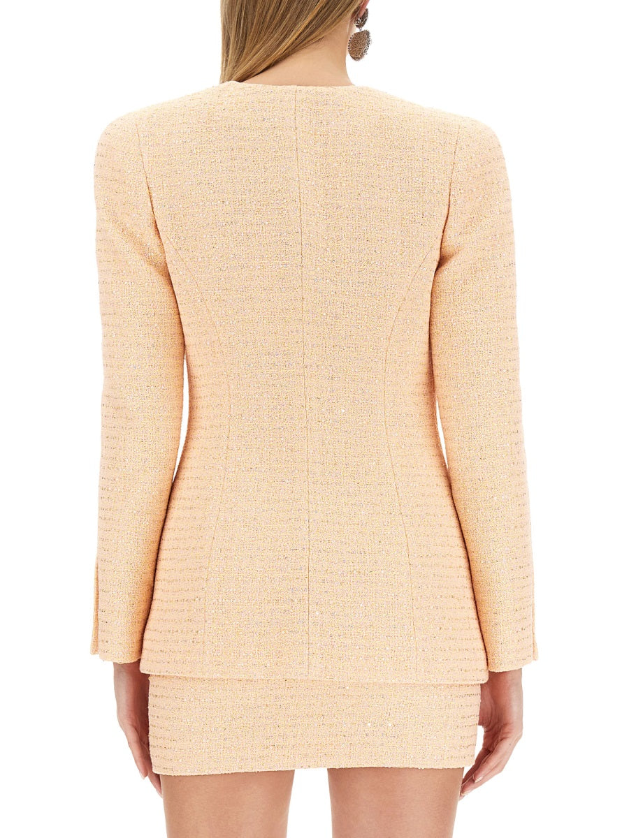 Tweed Jacket Yellow Cotton