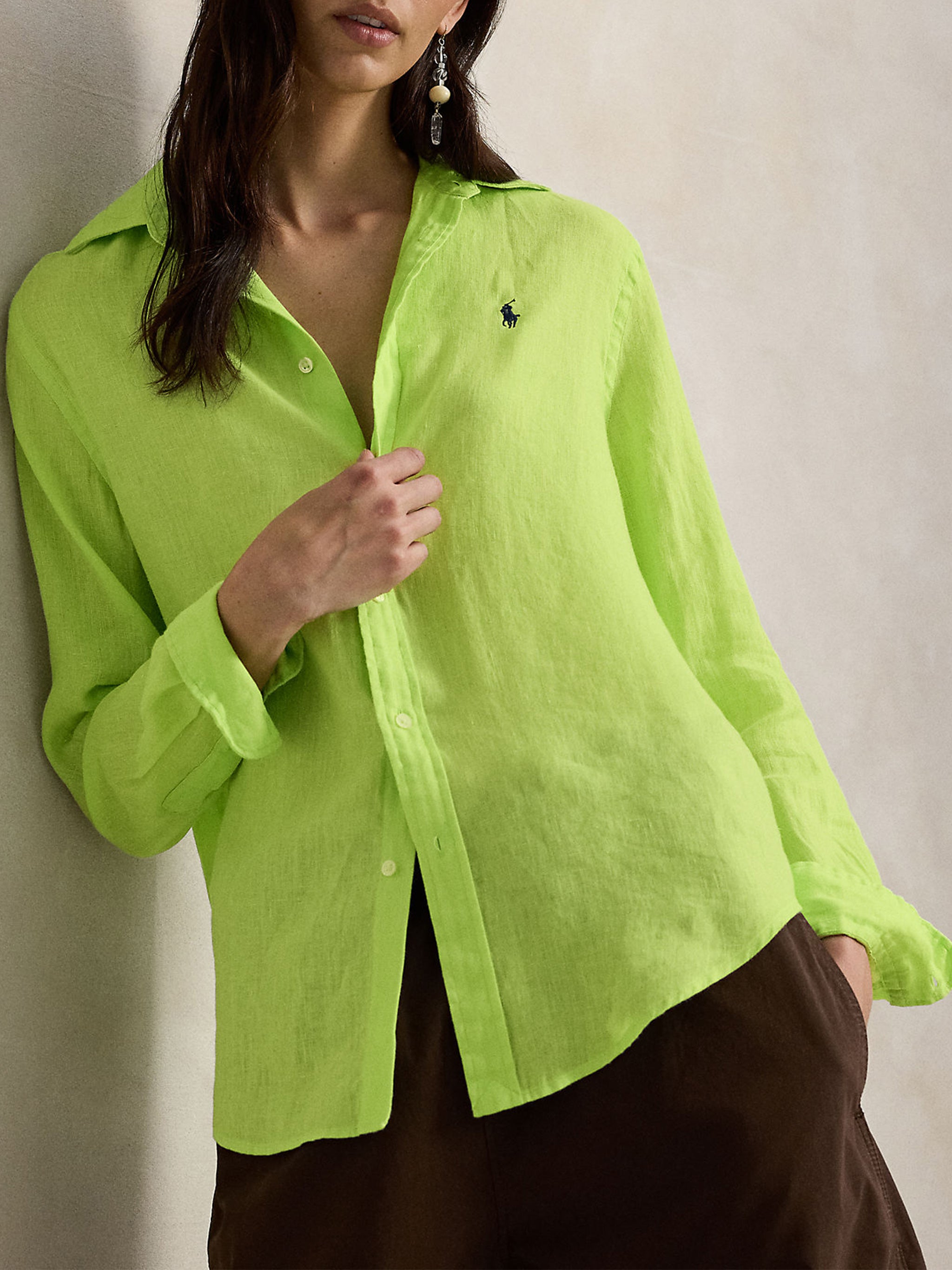Button Front Shirt Green Camicia