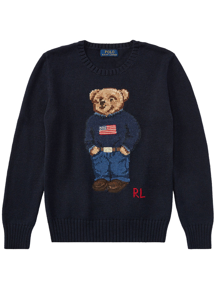 Bear Sweater Blue Maglia