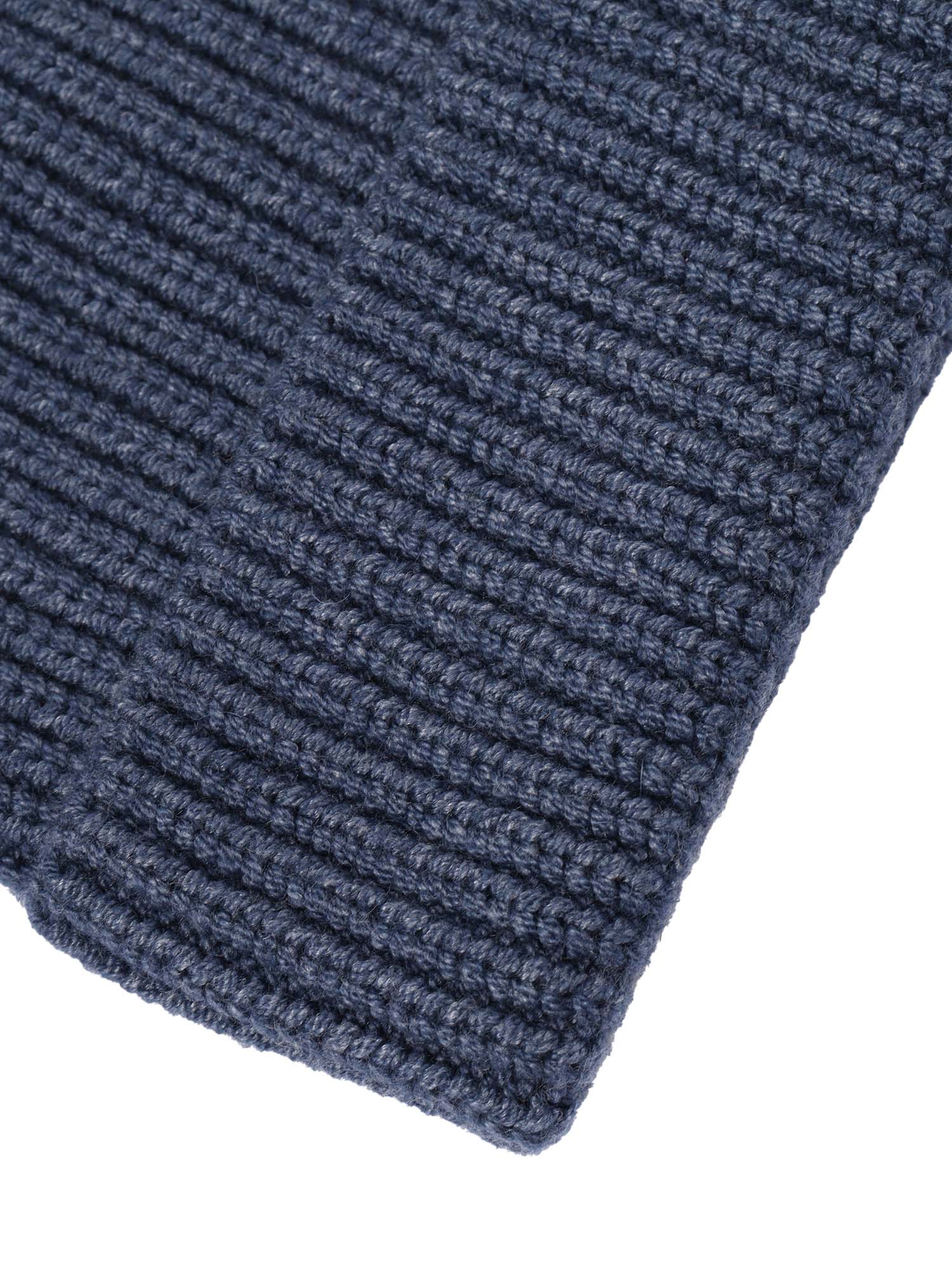 Cap Blue Polyester Cotton Wool Hat