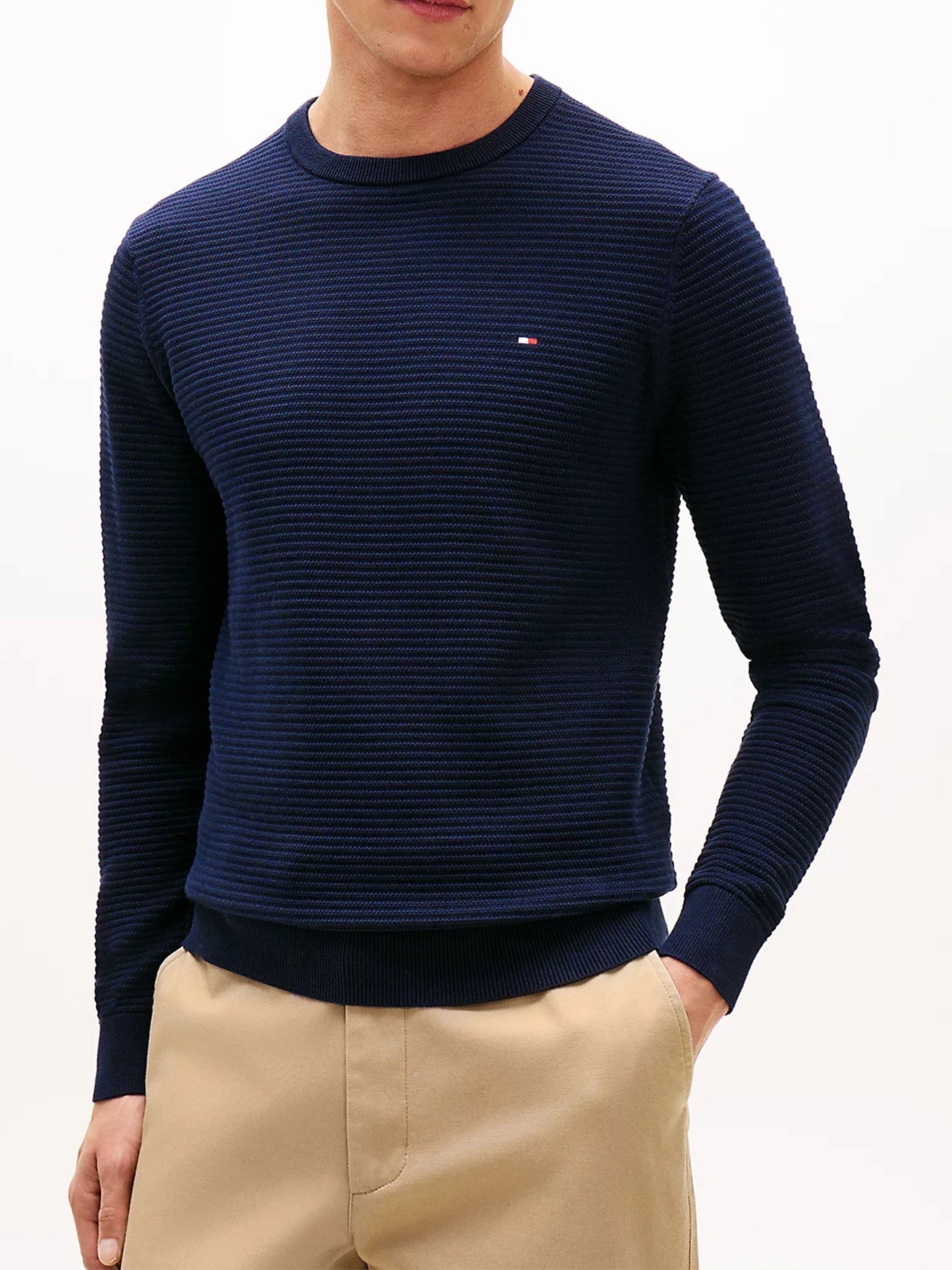 Seasonal Structure Cneck Blue Maglia
