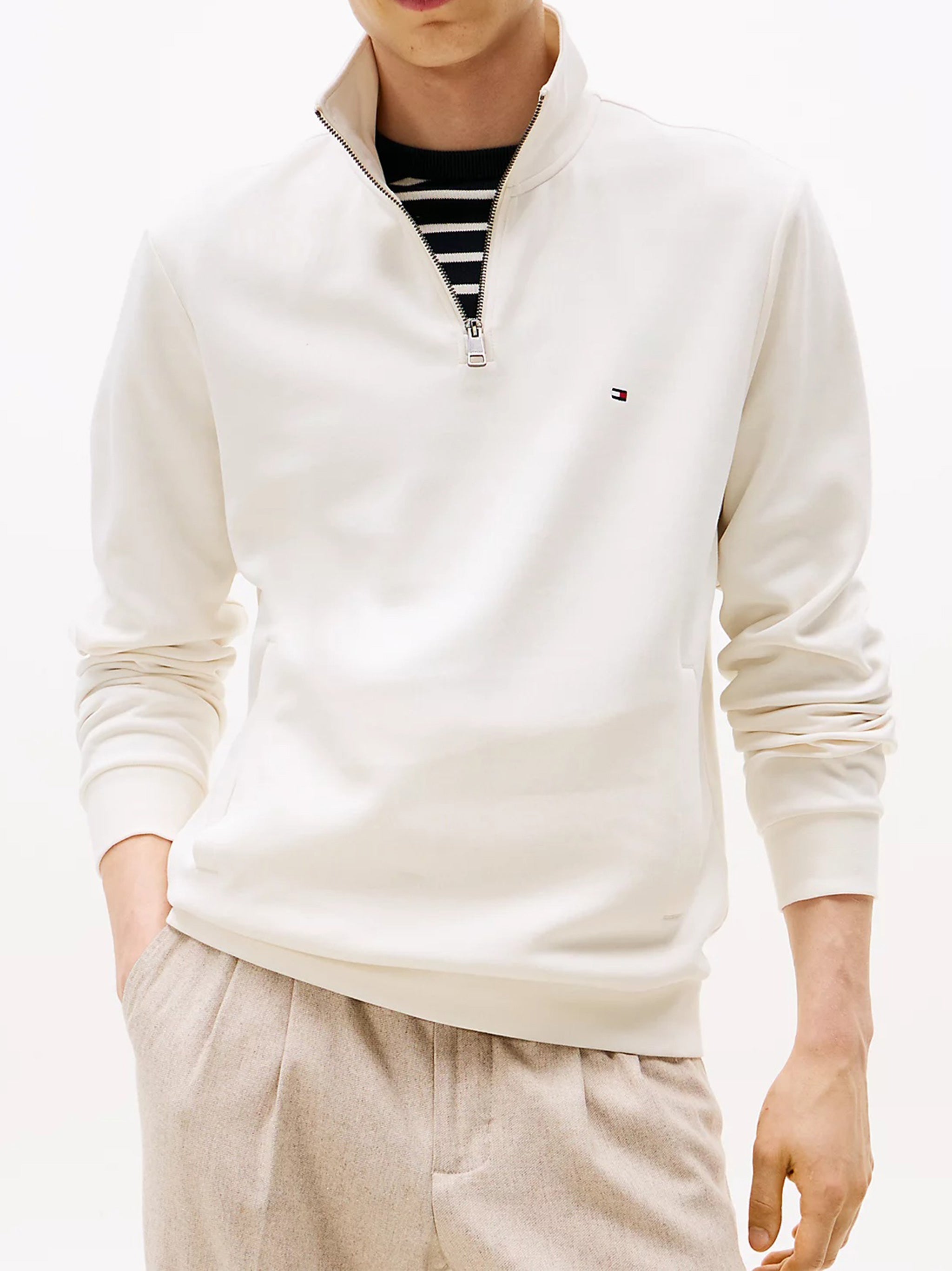 Essential Intechno 1-4 Zip White Felpa