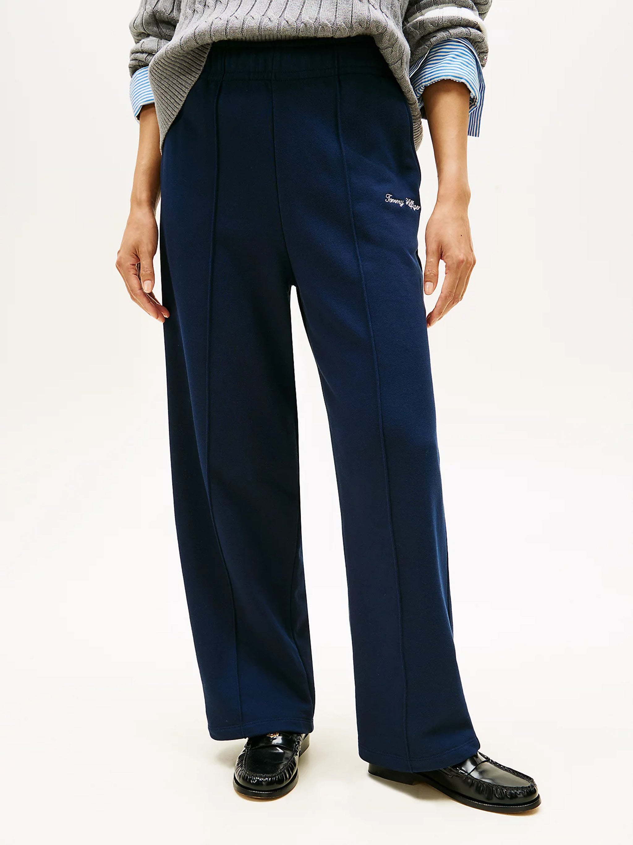 Gold Btn Script Terry Swtpnt Blue Pantaloni