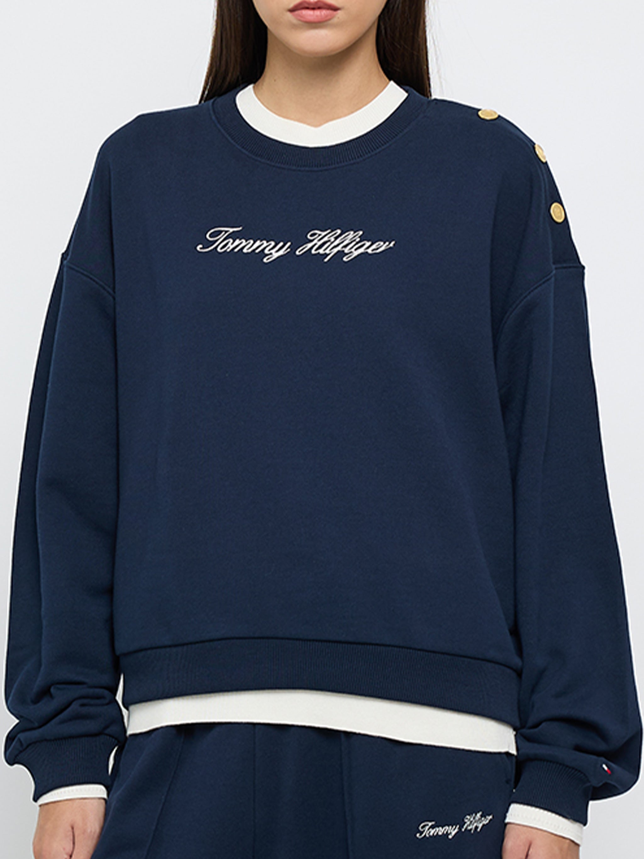 Gold Btn Script Terry Swtsrt Blue Felpa
