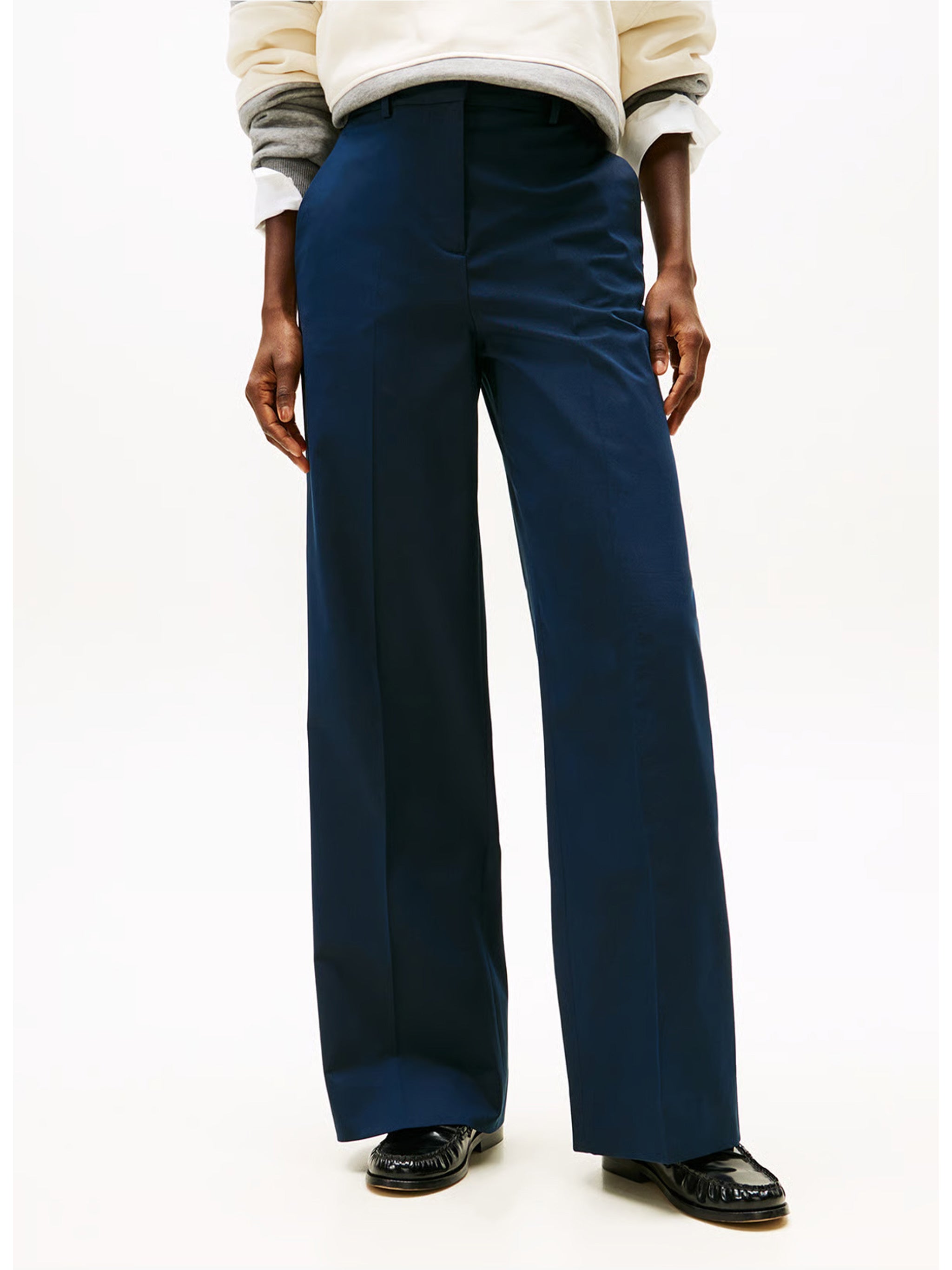 Cotton Wide Leg Pant Blue Jean
