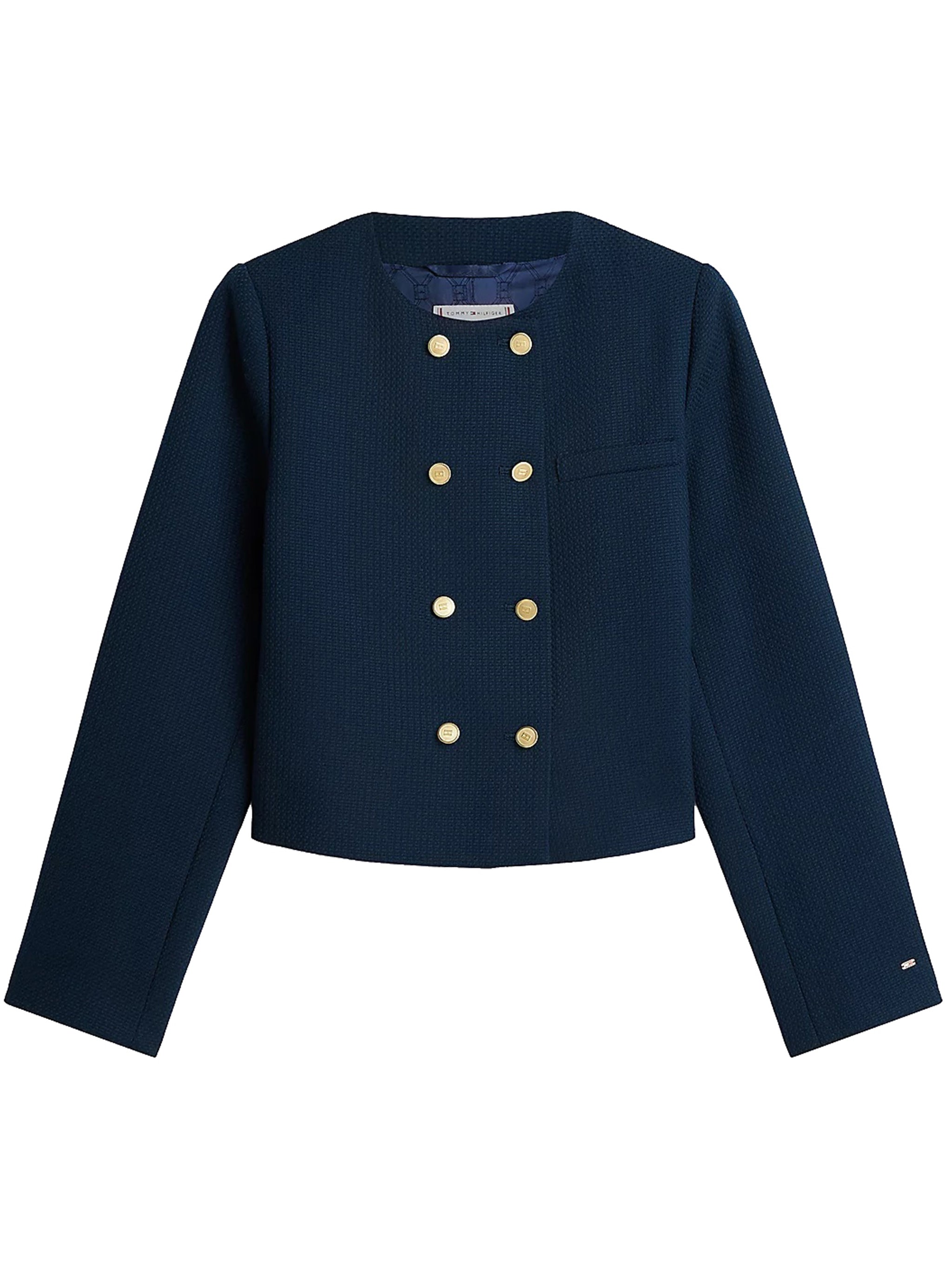 Preppy Texture Lady Jacket Blue Giacca