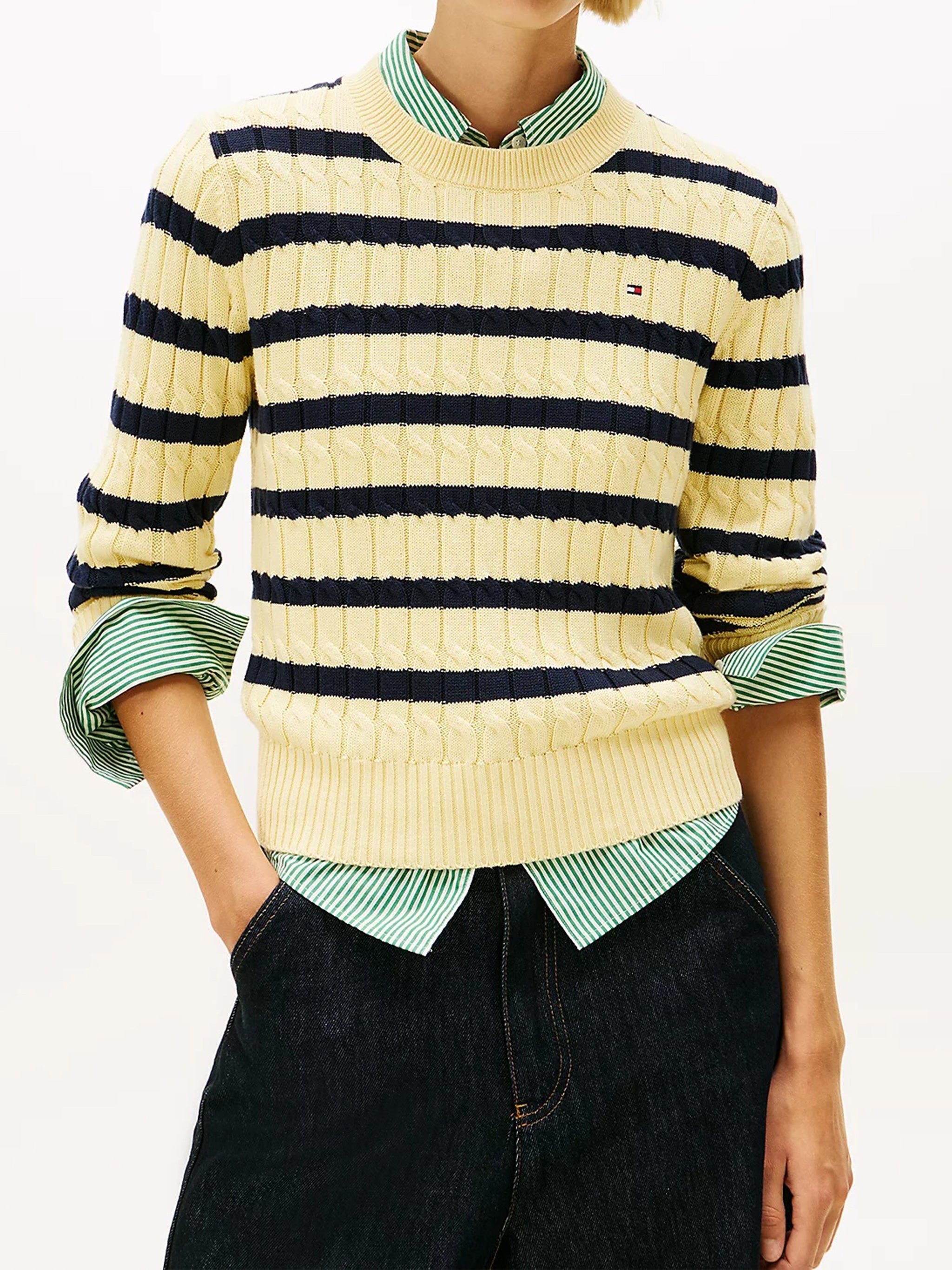 Co Cable Mid Gg C-Nk Ls Swt Multicolour Maglia