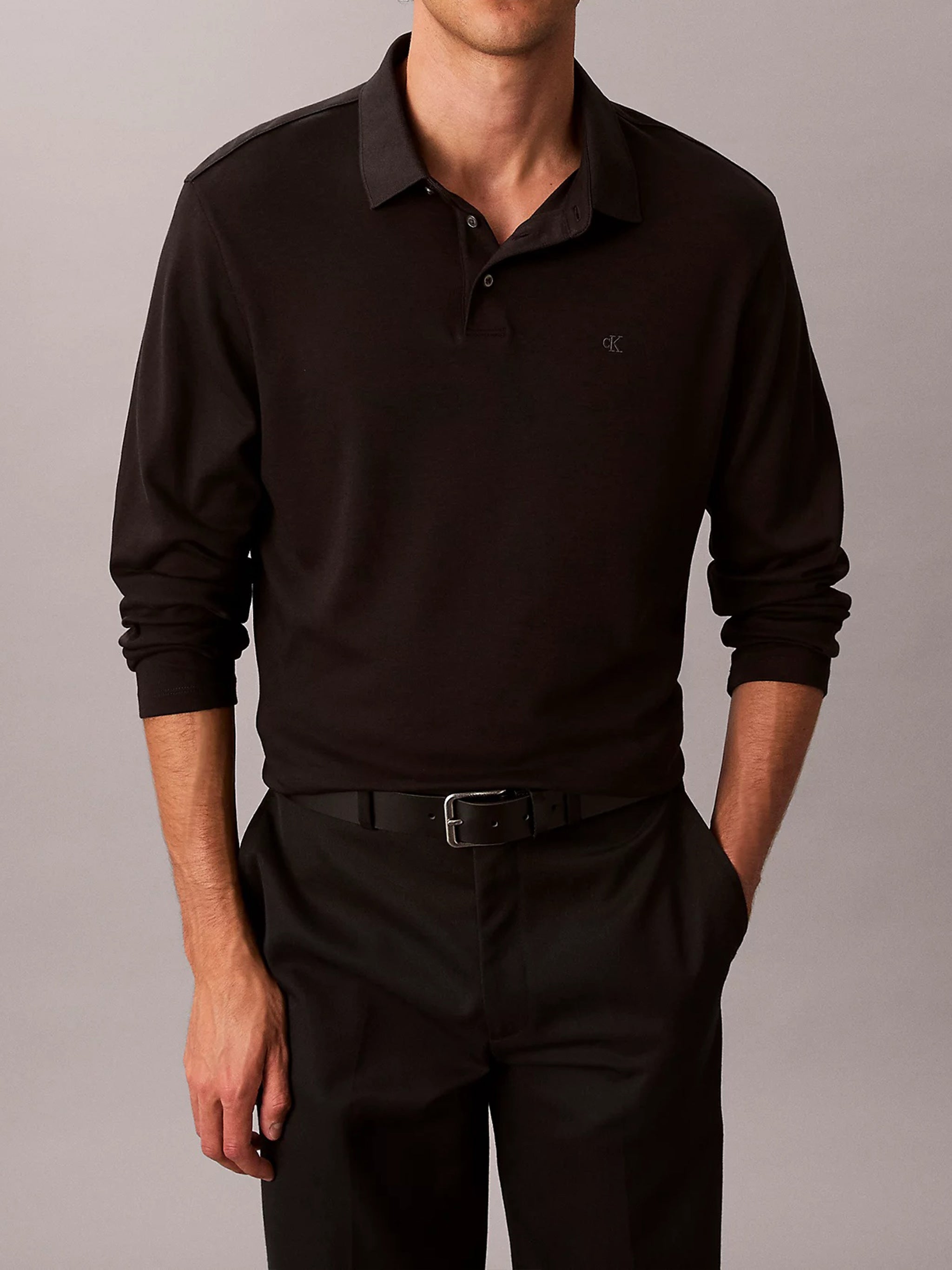 Ls Supima Cotton Solid Polo Black