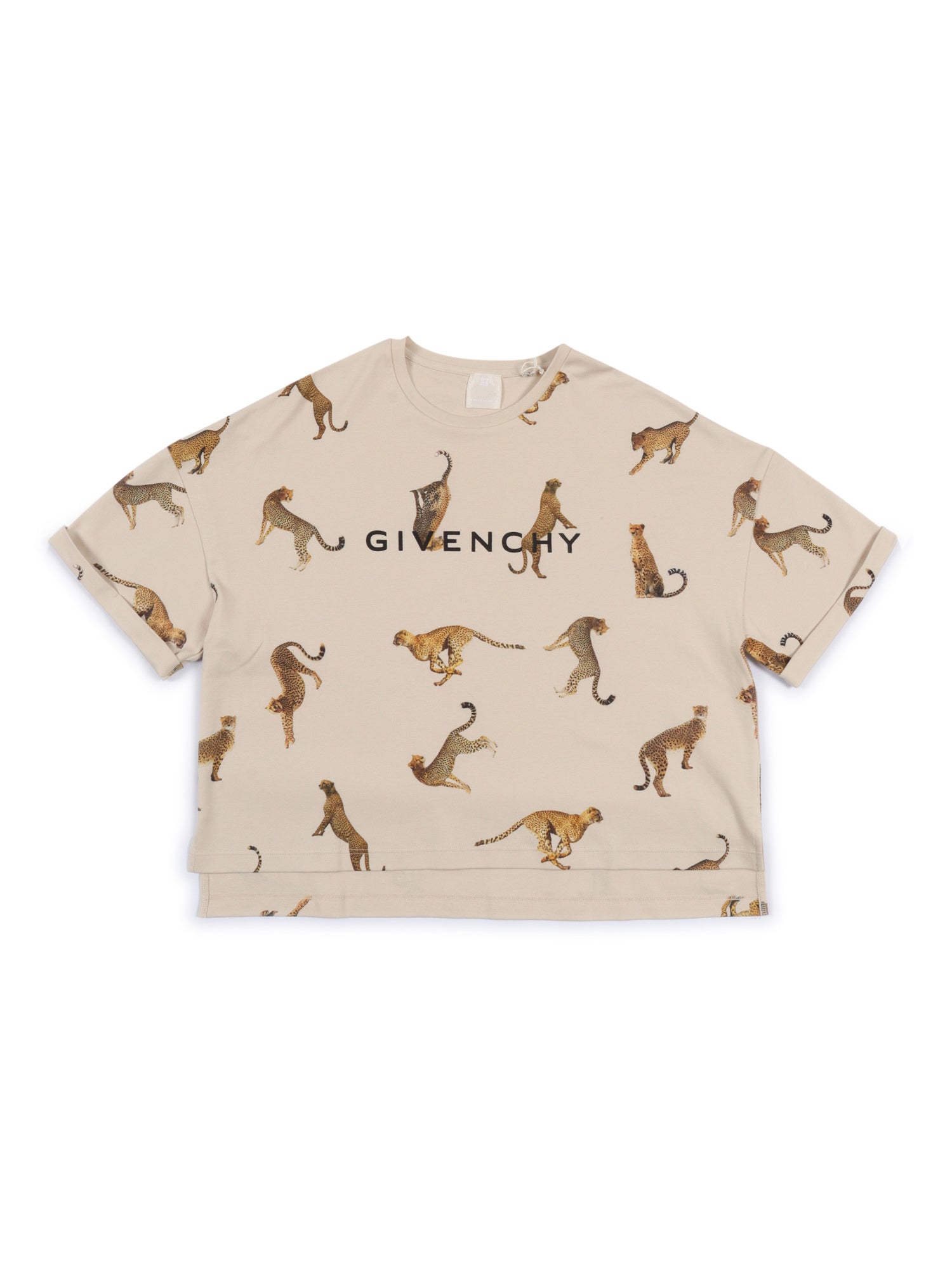 T-Shirt Beige Cotton Short Sleeves