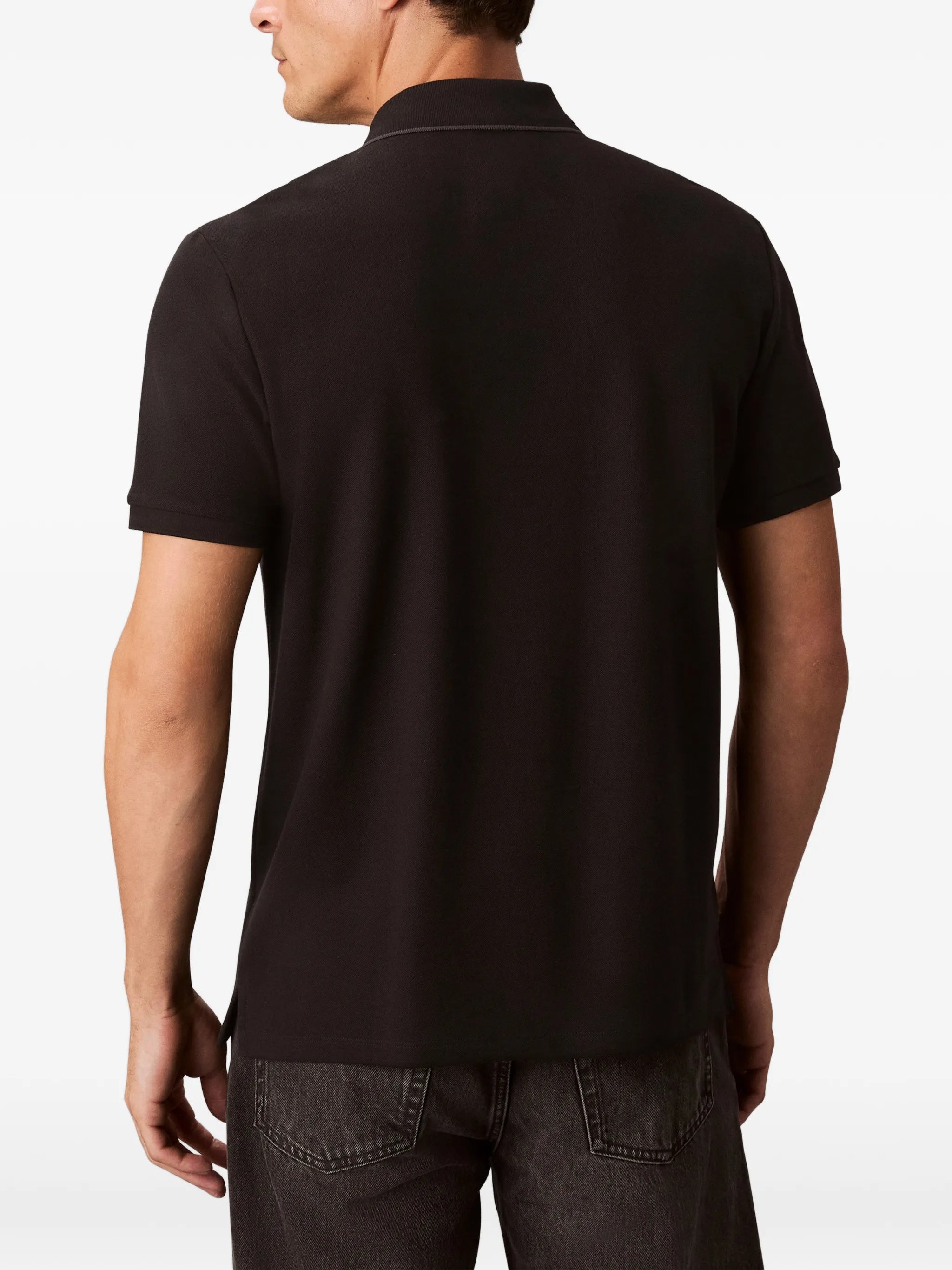 Ss Refined Pique Tipped Classic Black Polo