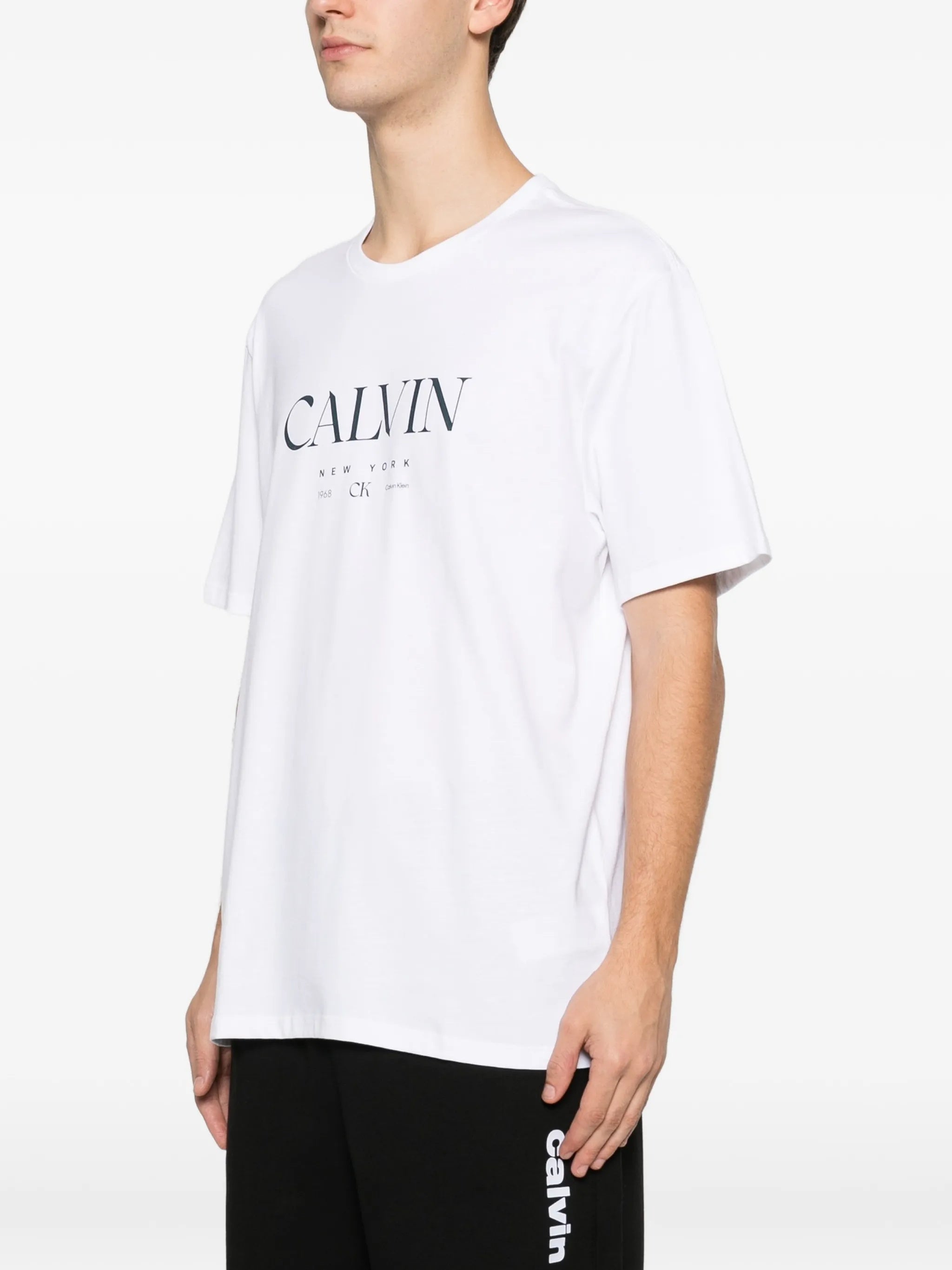 Ss 20s Ln Calvin Graphic Tee White T-shirt