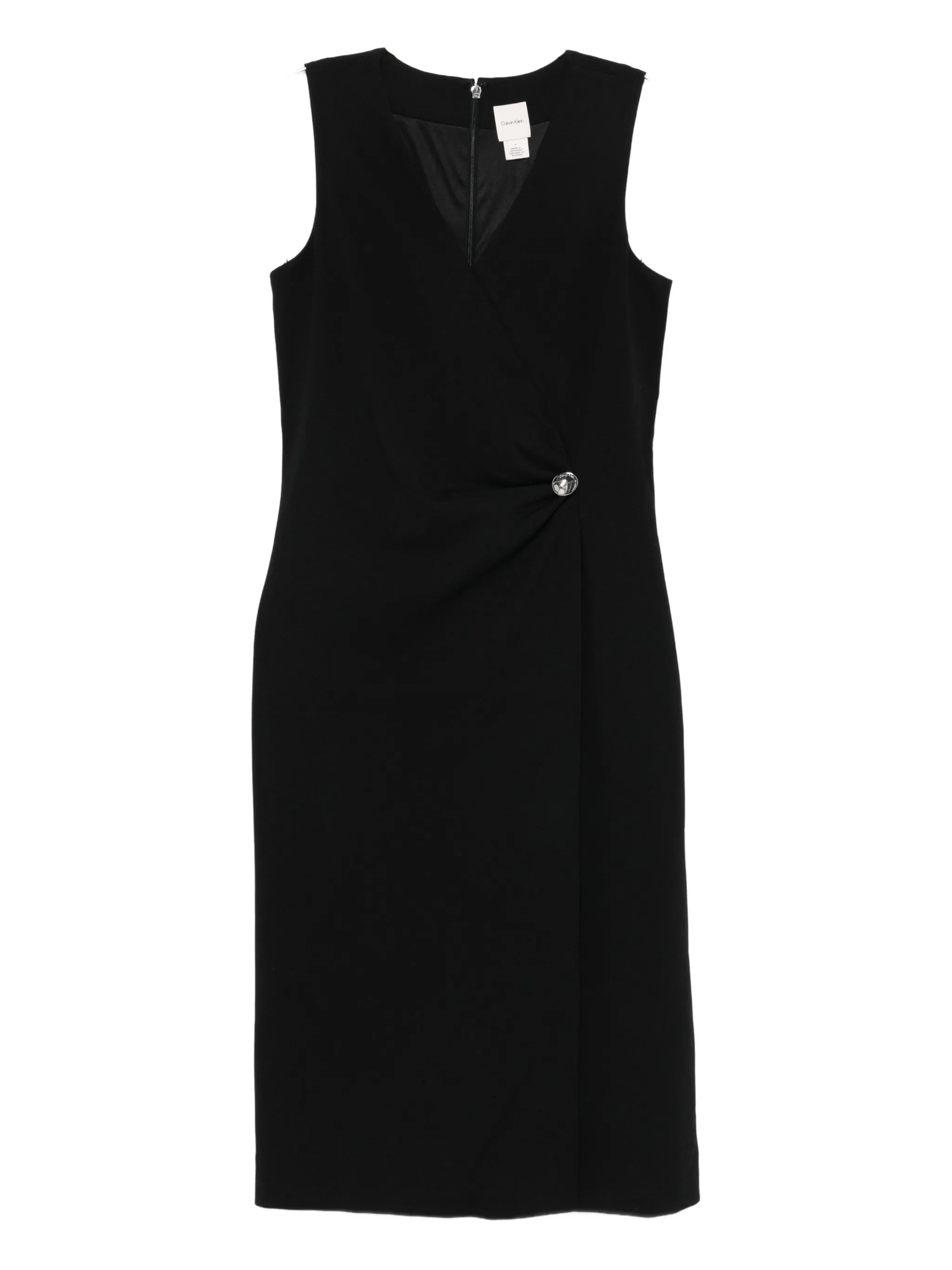 Stretch Crepe Hardware Dress Black Abito