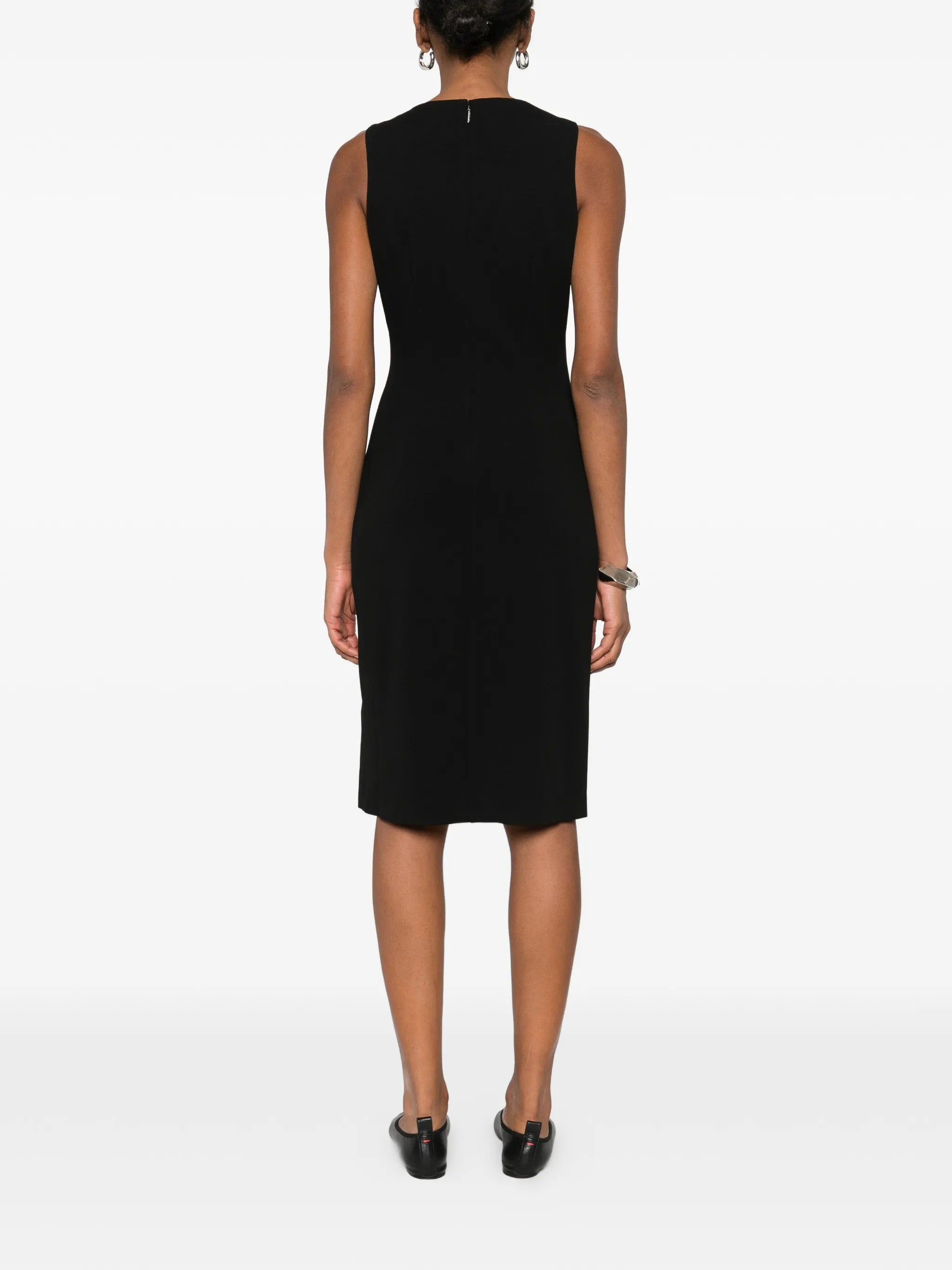 Stretch Crepe Hardware Dress Black Abito