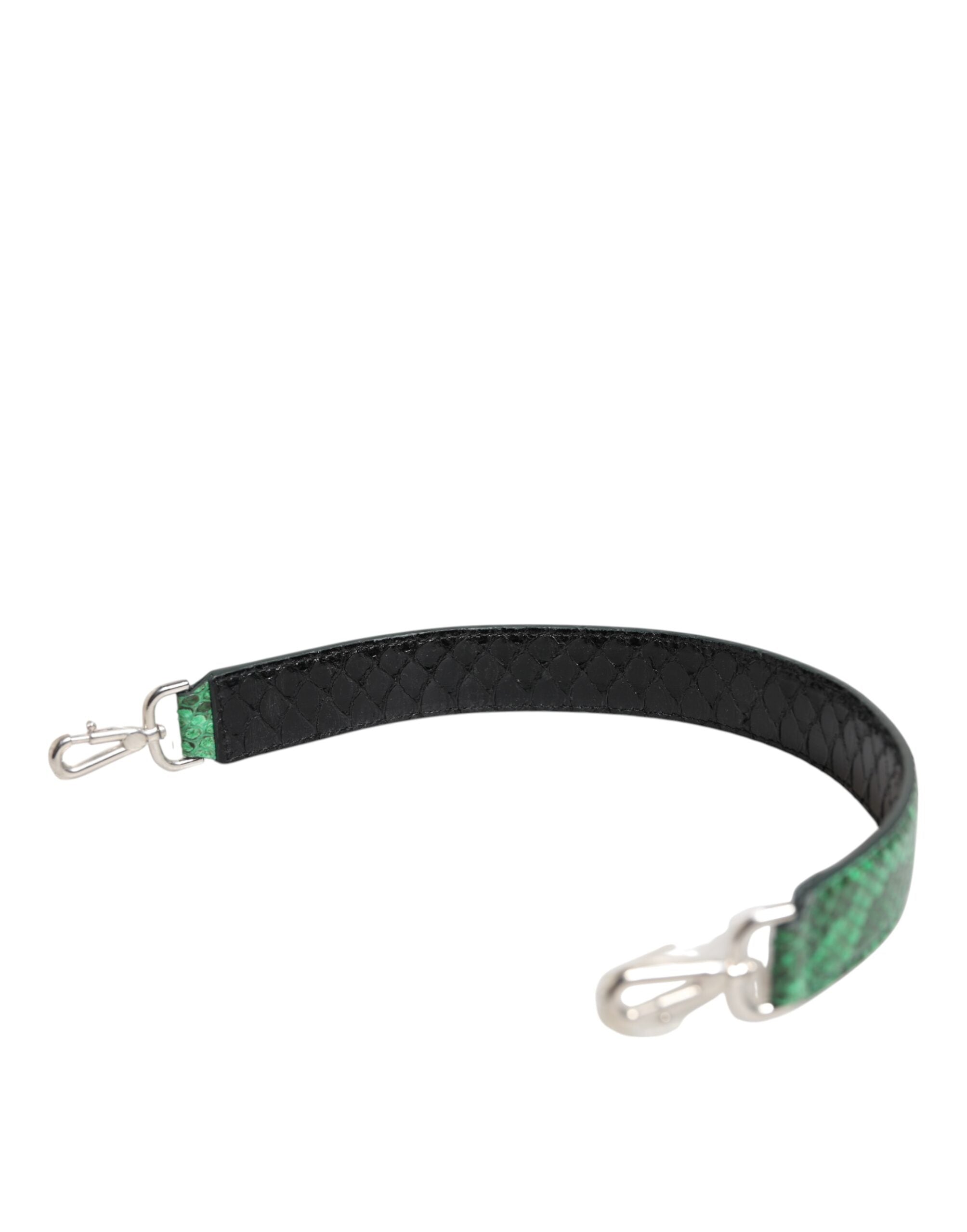 Black Green Exotic Leather Bag Shoulder Strap And Python