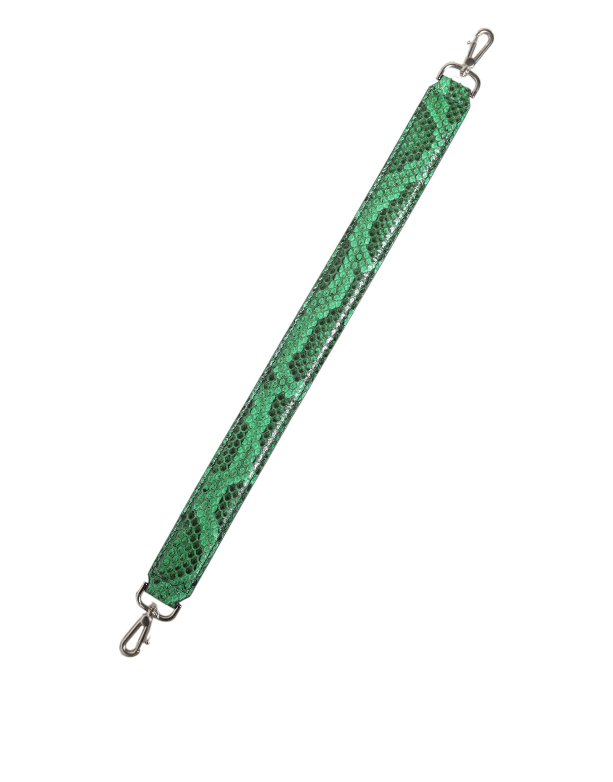 Black Green Exotic Leather Bag Shoulder Strap And Python