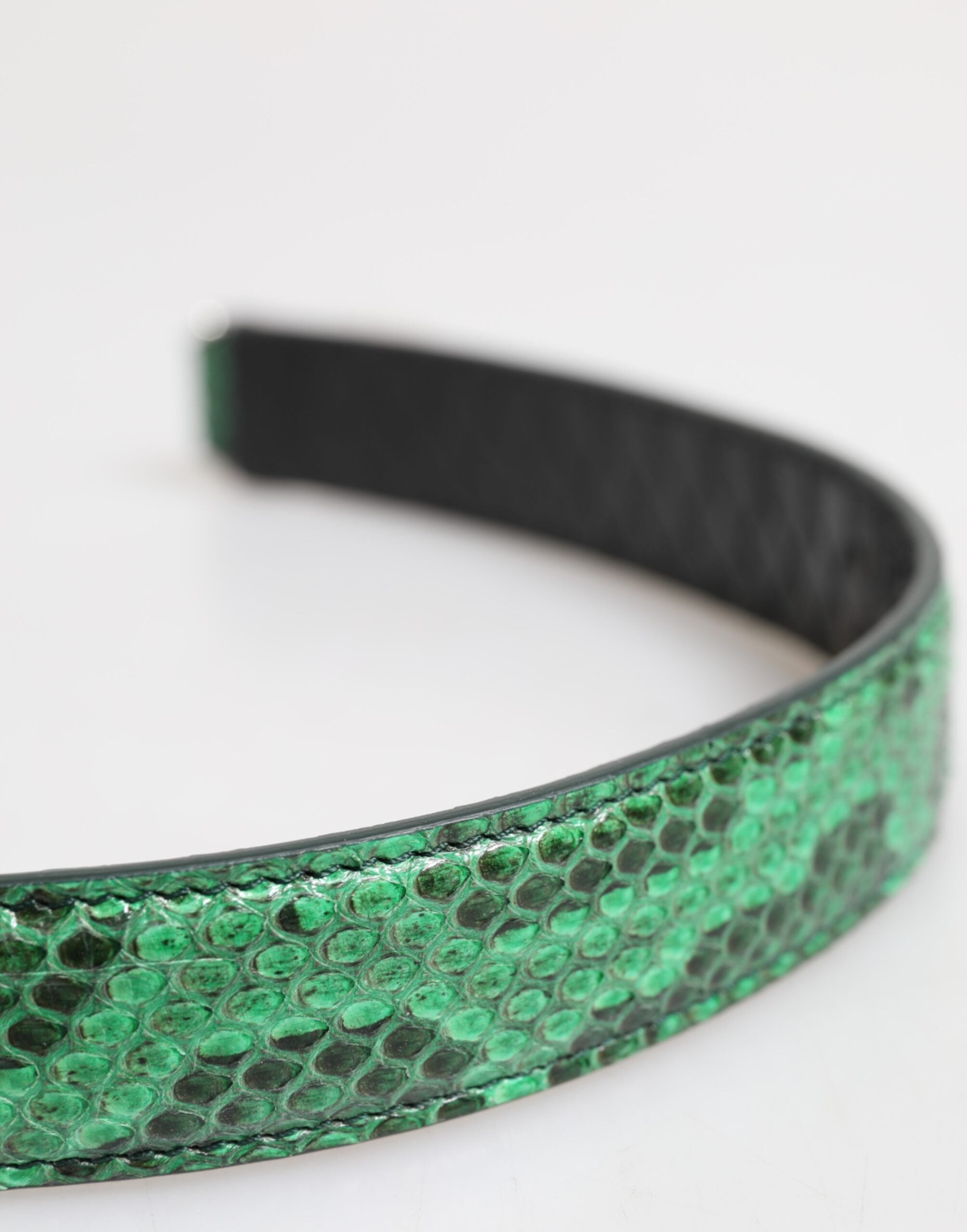 Black Green Exotic Leather Bag Shoulder Strap And Python