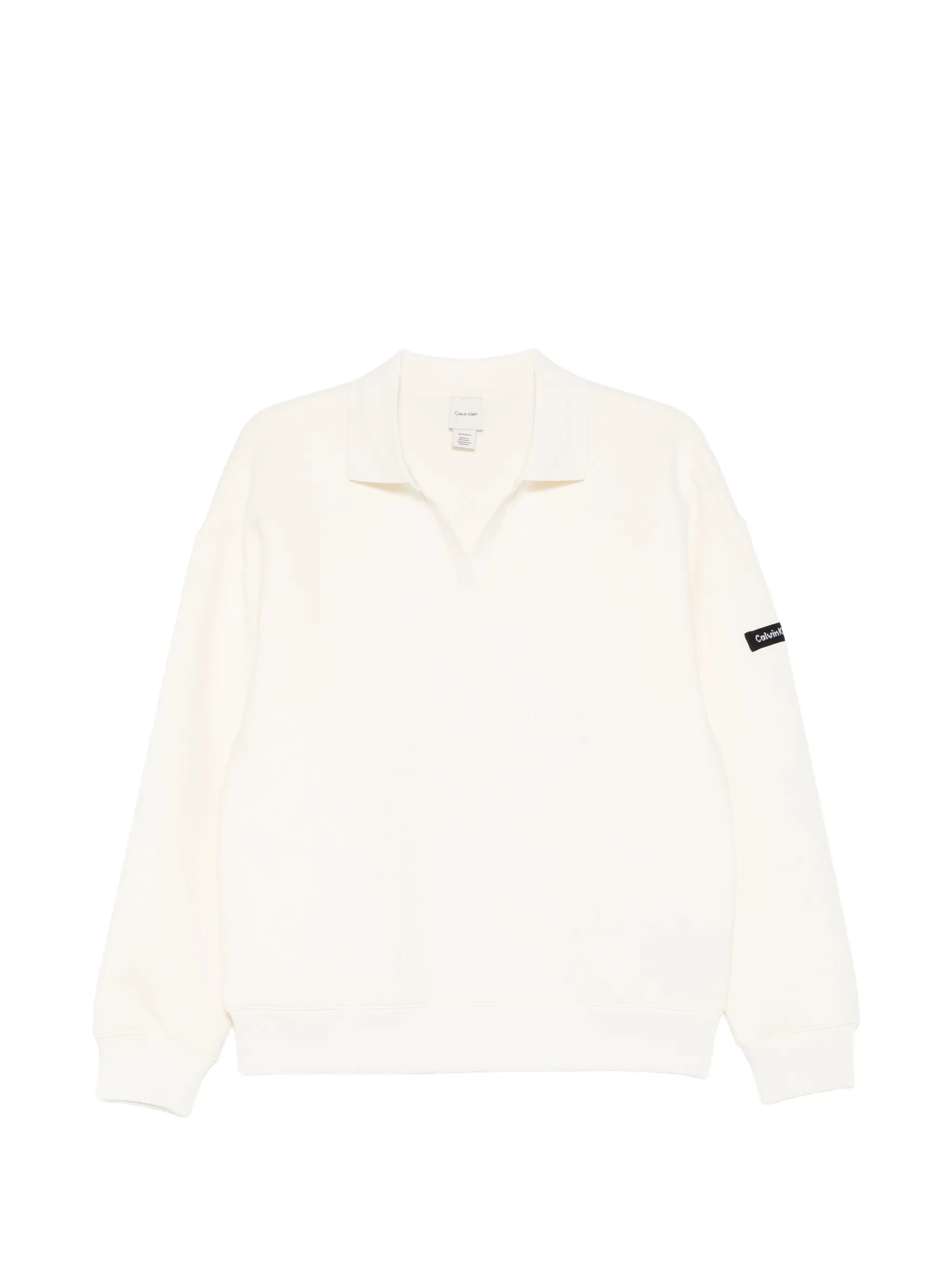 Ls Scuba Oversized Polo Top White
