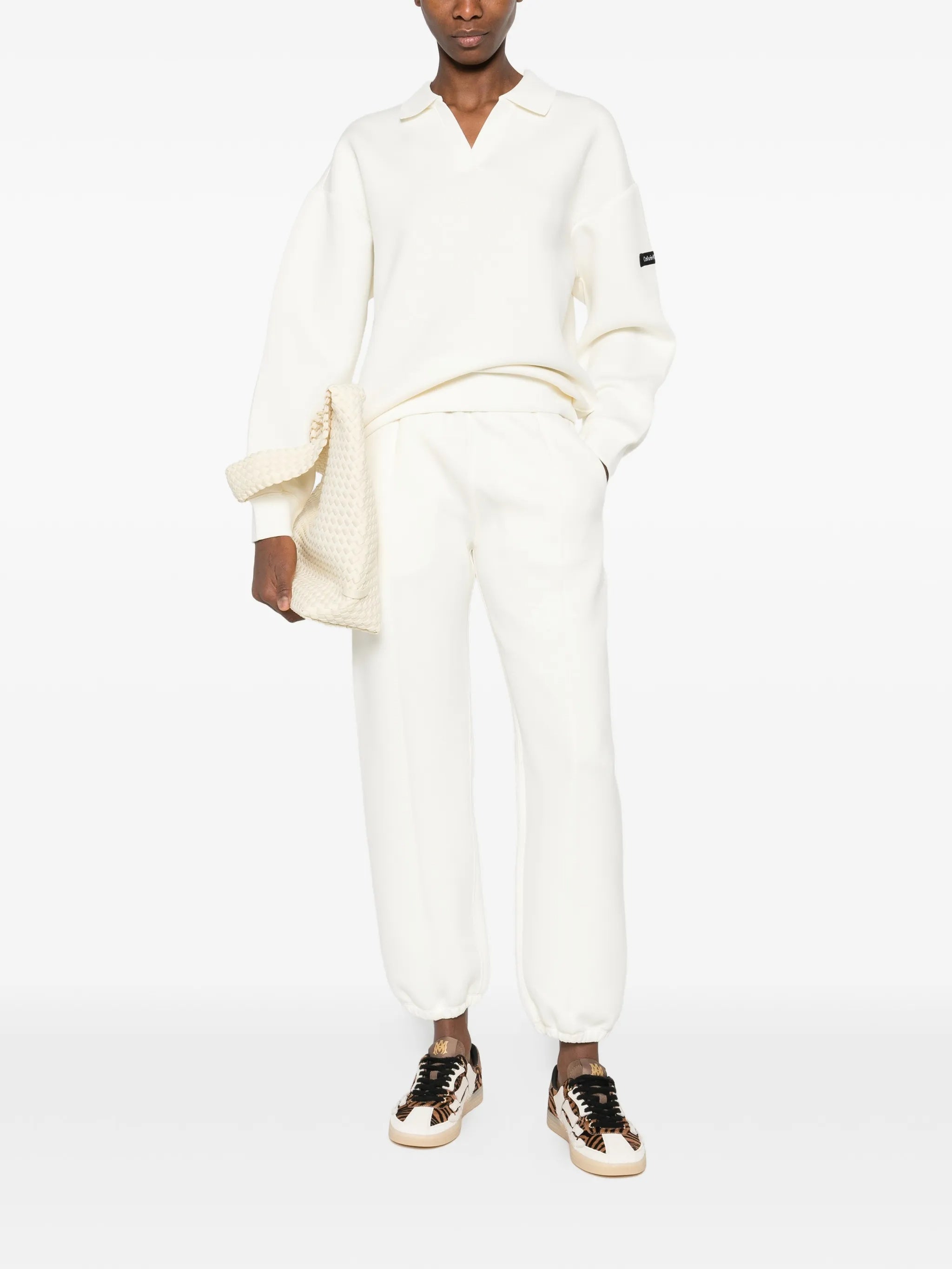 Ls Scuba Oversized Polo Top White