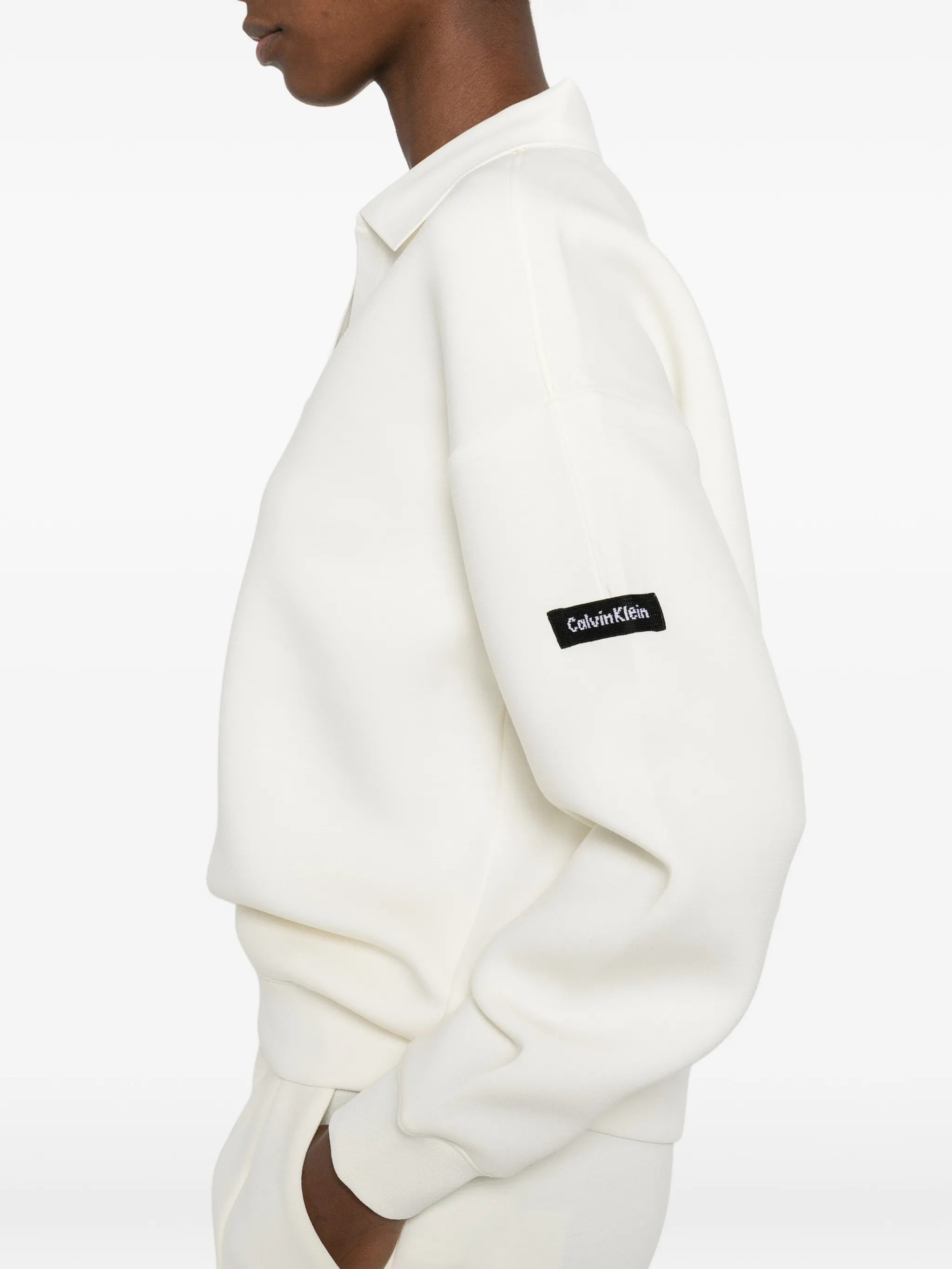 Ls Scuba Oversized Polo Top White