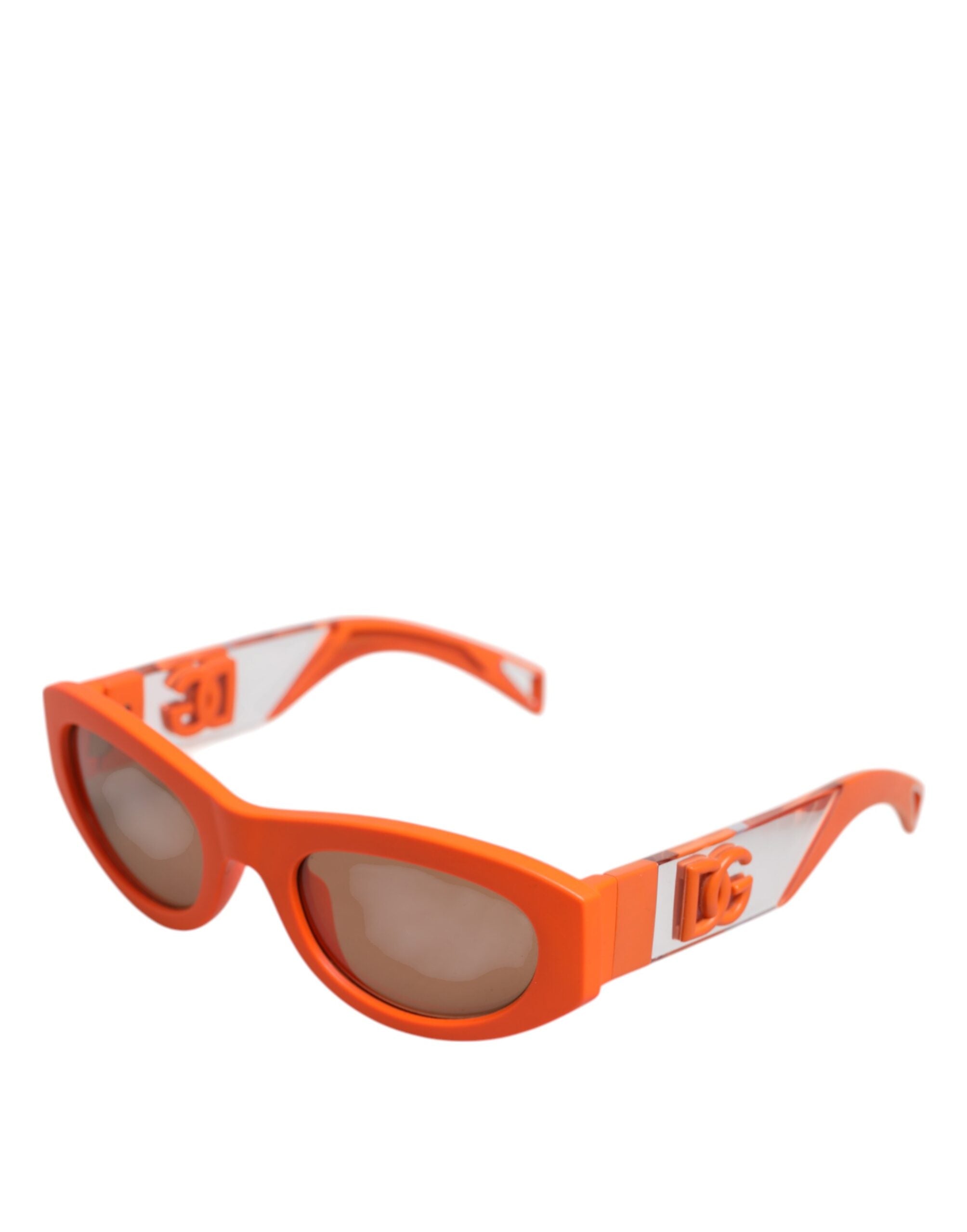 Orange Reborn To Live Oval Frame Logo Eyewear Sunglasses Acetate