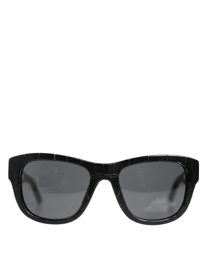 Black Leather Frame Dg4177 Tinted Lens Sunglasses