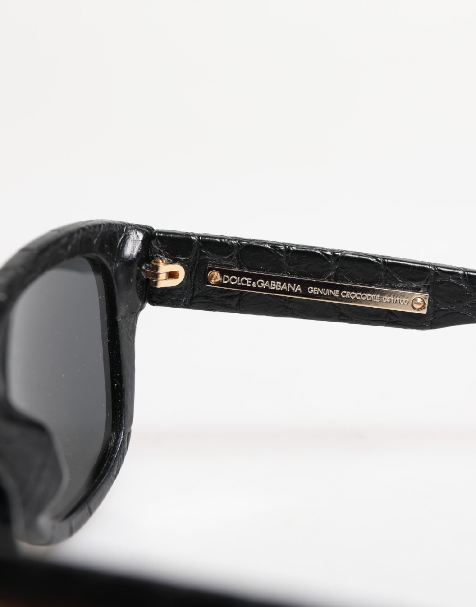Black Leather Frame Dg4177 Tinted Lens Sunglasses