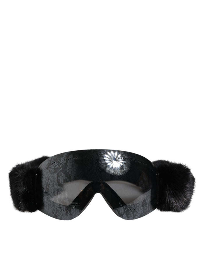 Black Bi0759 Lace Mirrored Ski Goggles Mask Sunglasses Acetate