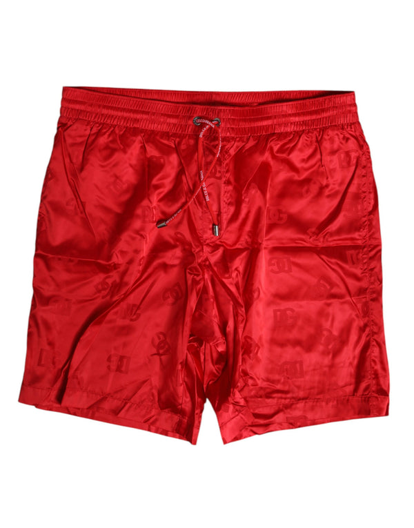 Dolce & Gabbana 100% Nylon (body); 85% Nylon 15% Elastane (lining) swim shorts in red