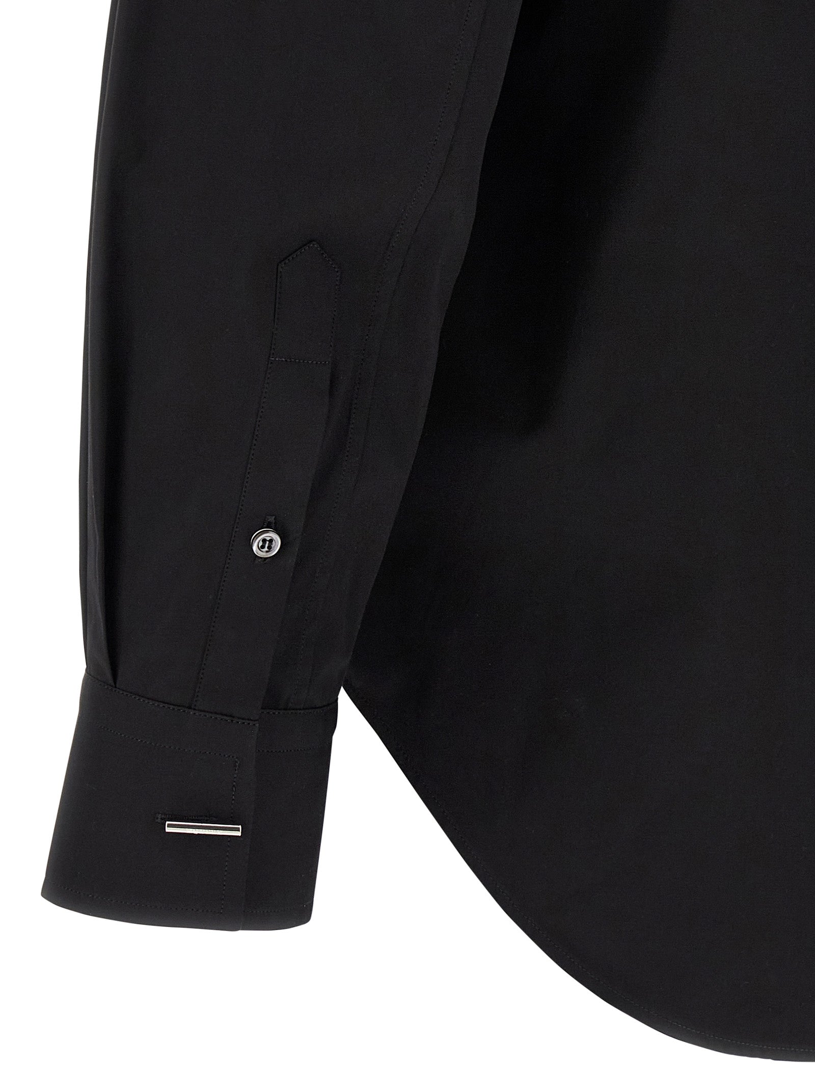 Logo embroidery shirt Black Cotton Shirt, Blouse