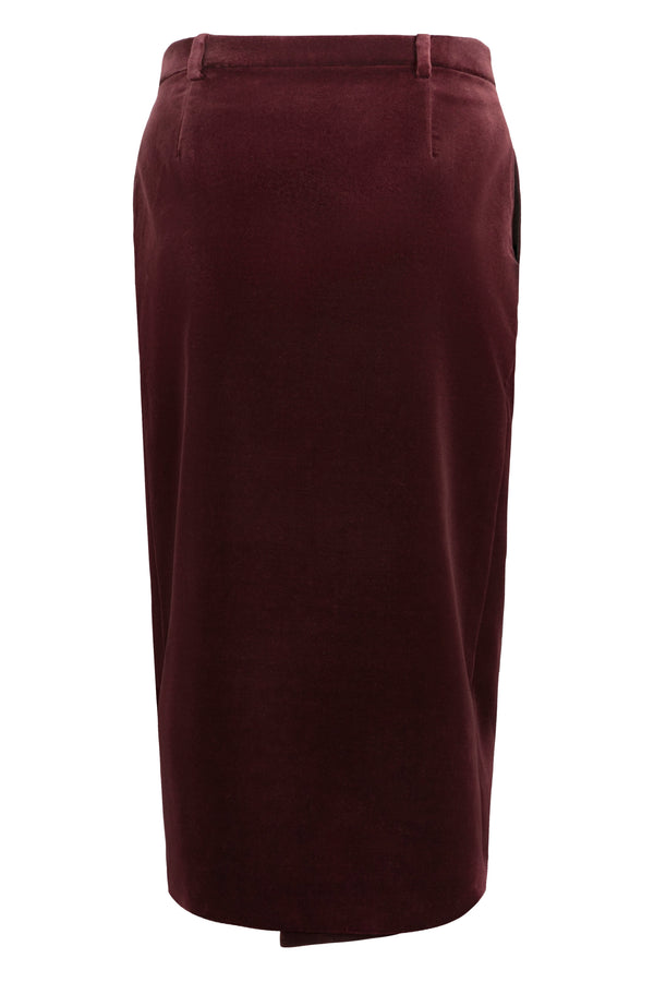 Velvet Skirt — Wine Cotton