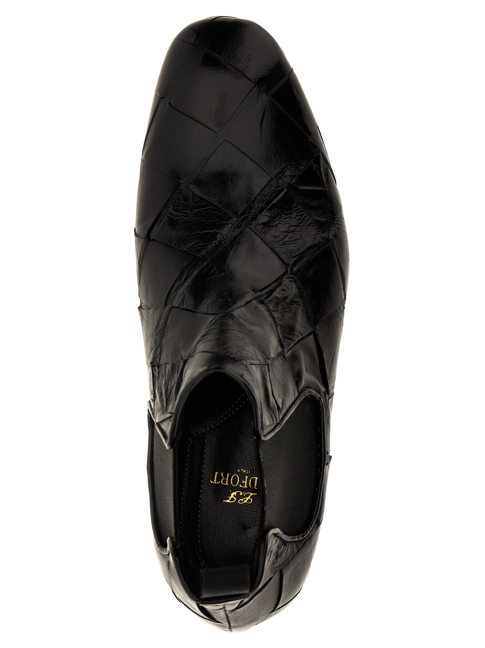 Braided leather ankle boots Black Calfskin (bos Taurus) Boots