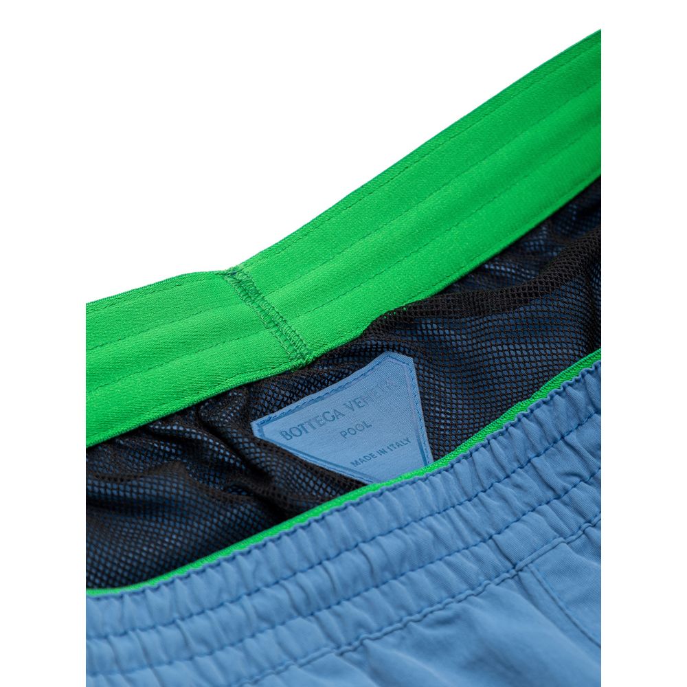 Bottega Veneta 100% Polyamide shorts in blue — view 3