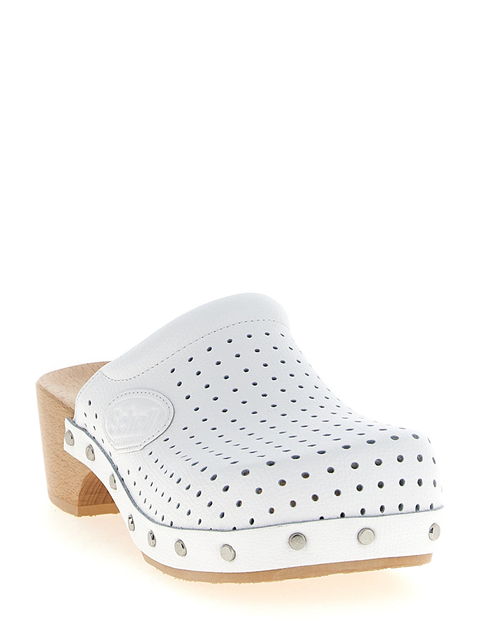Clog x Scholl sabots White Calfskin Leather (bos Taurus) Flat Shoes