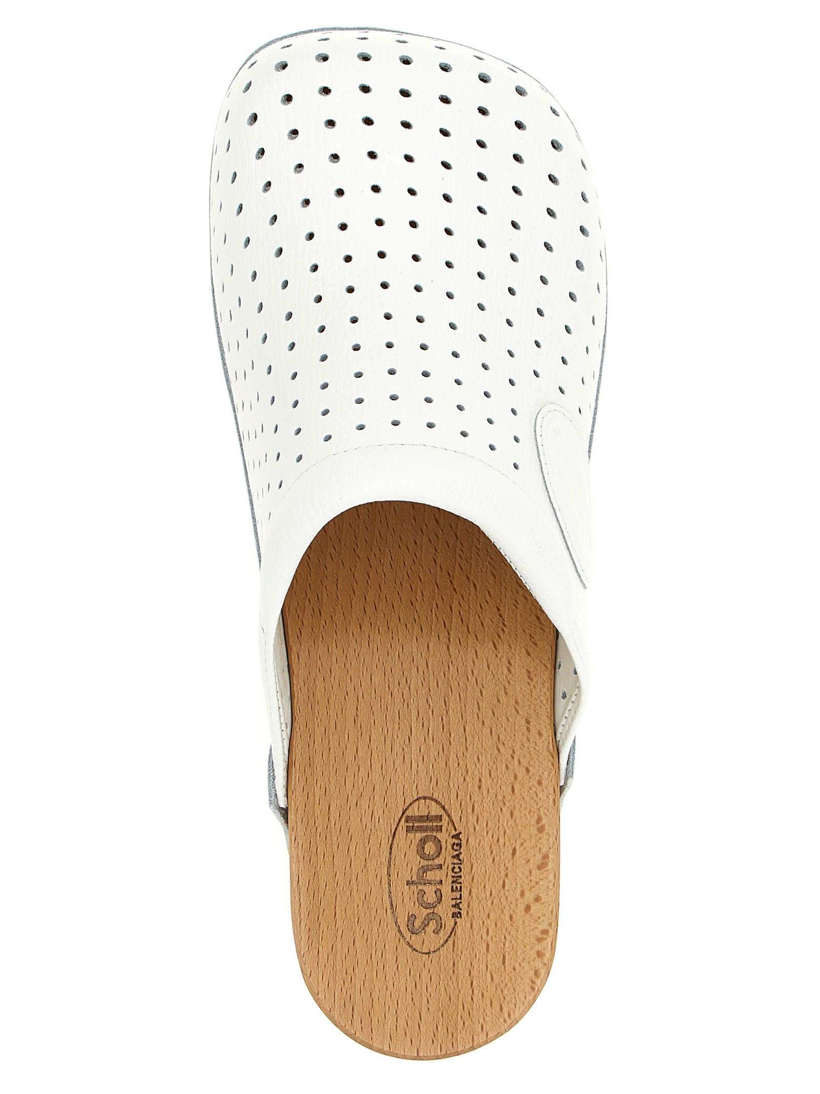 Clog x Scholl sabots White Calfskin Leather (bos Taurus) Flat Shoes