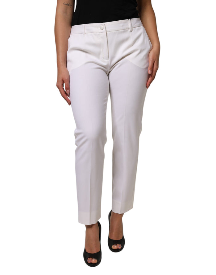 Dolce & Gabbana 92% Virgin Wool trousers in white — view 2