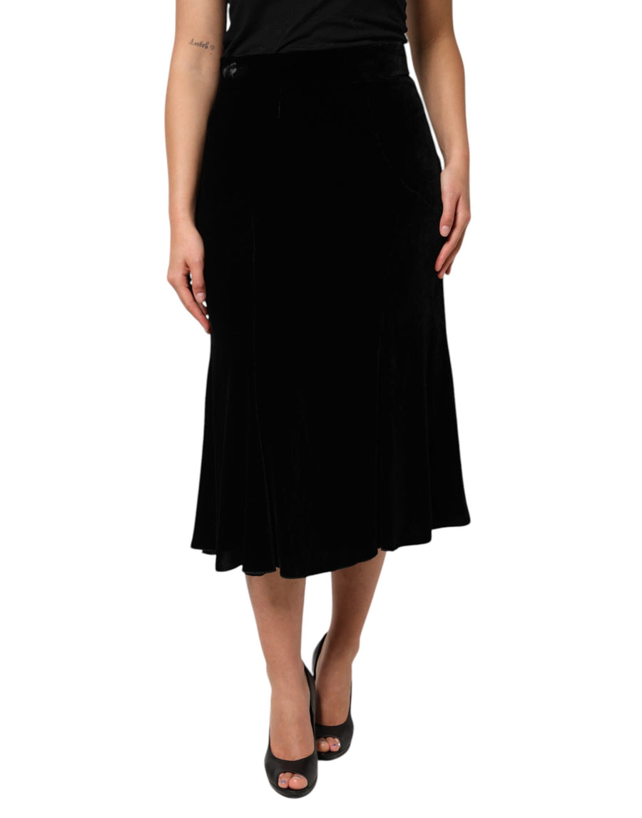 Dolce & Gabbana 82% Viscose 18% Silk; Lining: 92% Silk 8% Elastane skirt in black