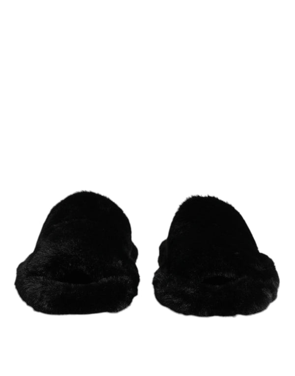 Dolce & Gabbana 100% Polyester slipper in black