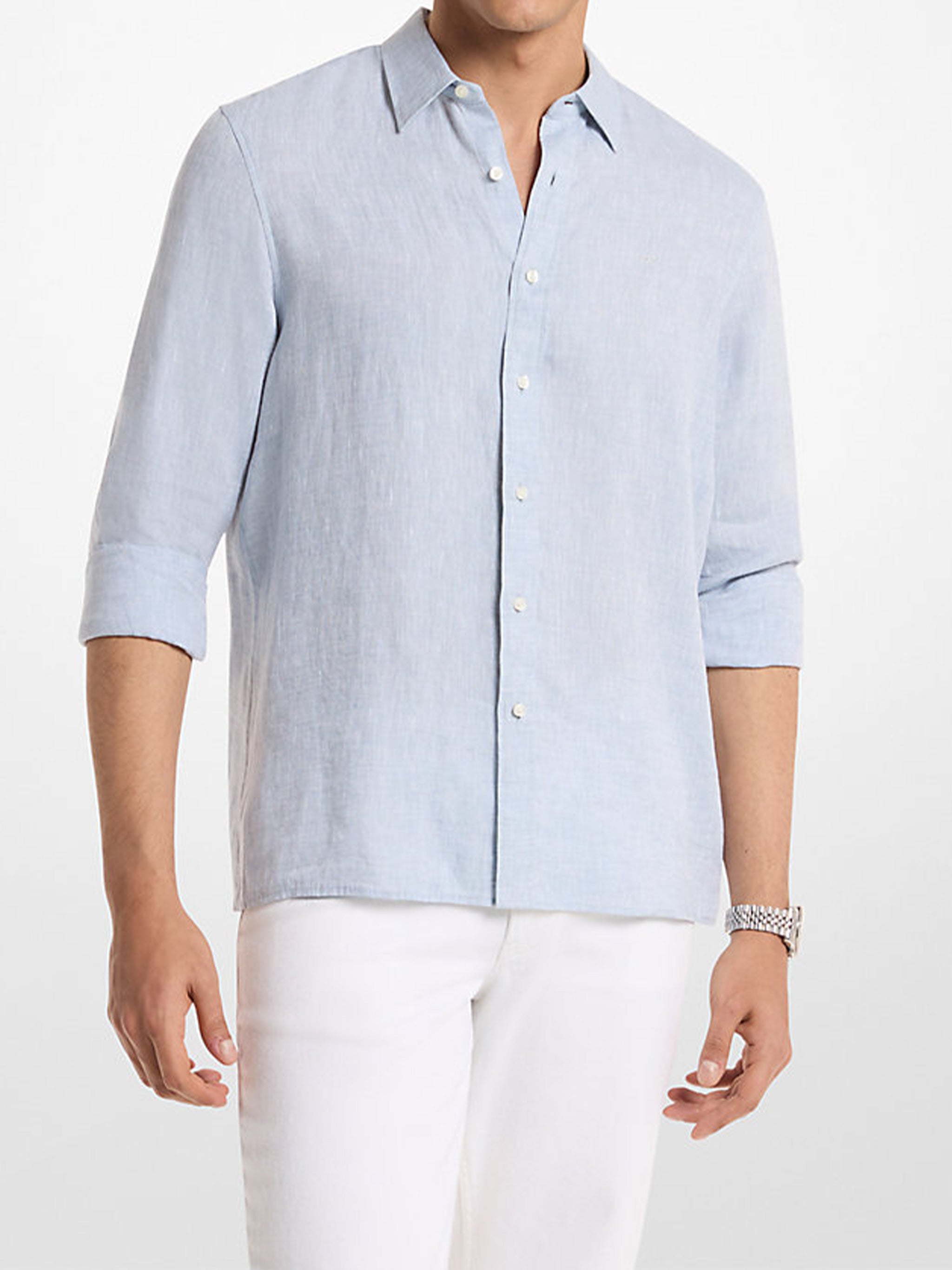 Linen Classic Fit Blue Camicia
