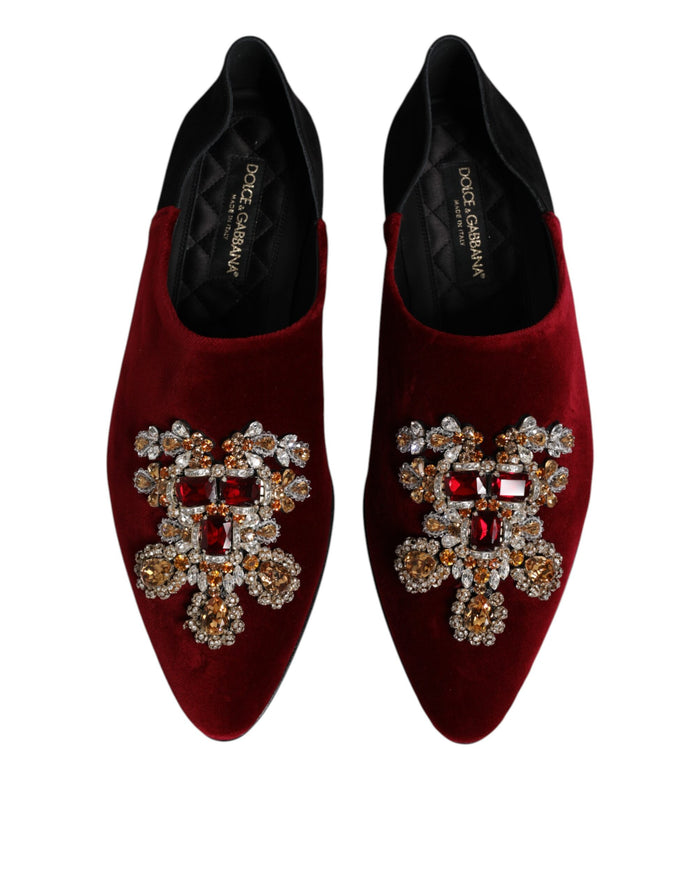 Dolce & Gabbana 90% Cotton 10% Capra loafer in red — view 2