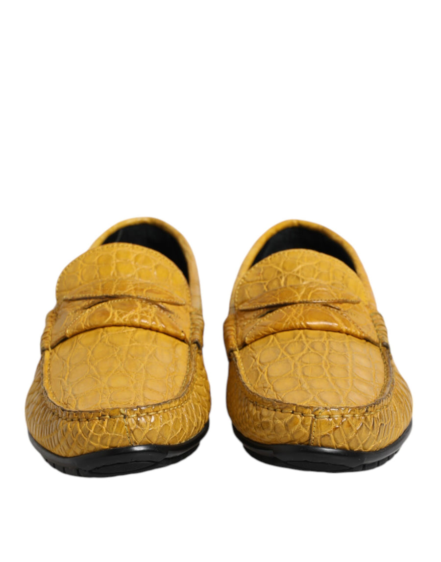 Dolce & Gabbana 100% Caiman Leather loafer in yellow