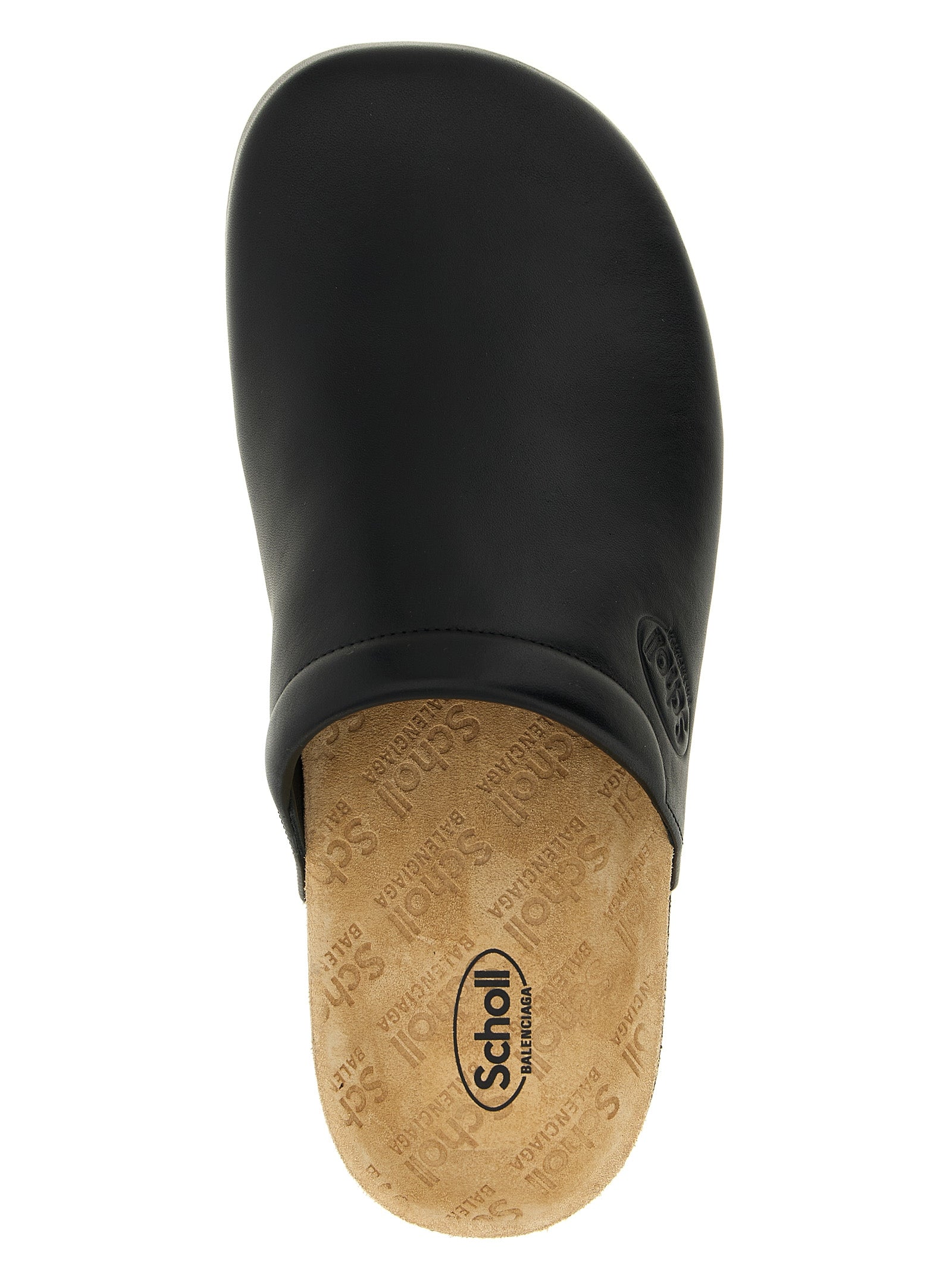 Saboto Balenciaga x Scholl Black Calfskin Leather (bos Taurus) Flat Shoes